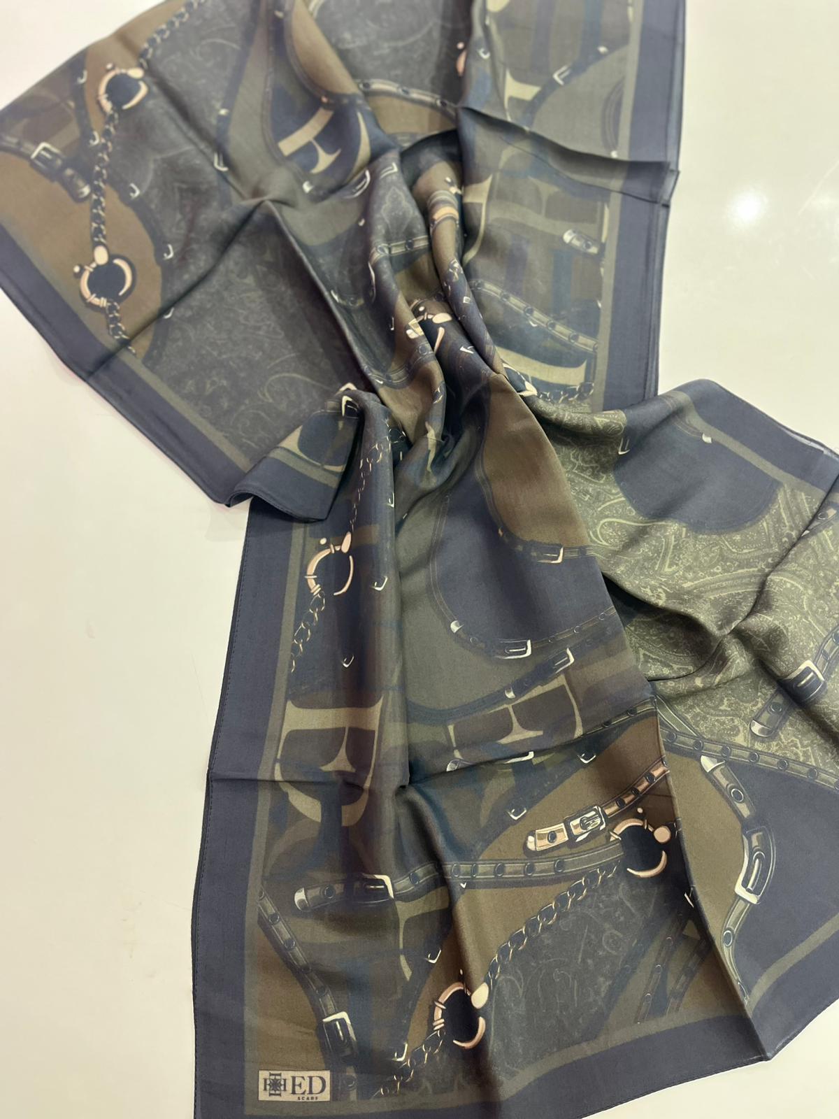 Ed Scarf Desenli Floş Şal 04