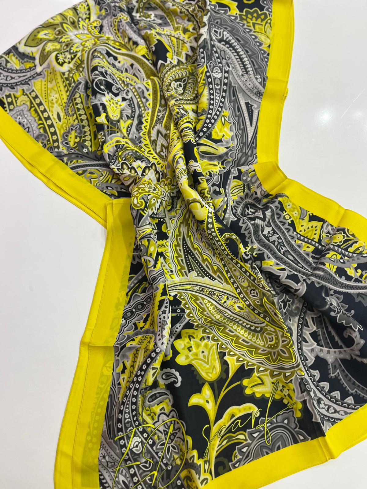 Ed Scarf Desenli Floş Viskon Şal 01