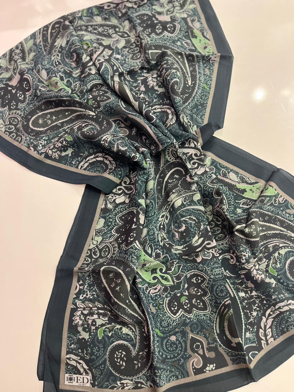 Ed Scarf Desenli Floş Viskon Şal 03