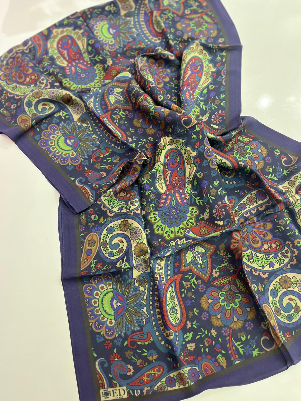 Ed Scarf Desenli Floş Viskon Şal 08
