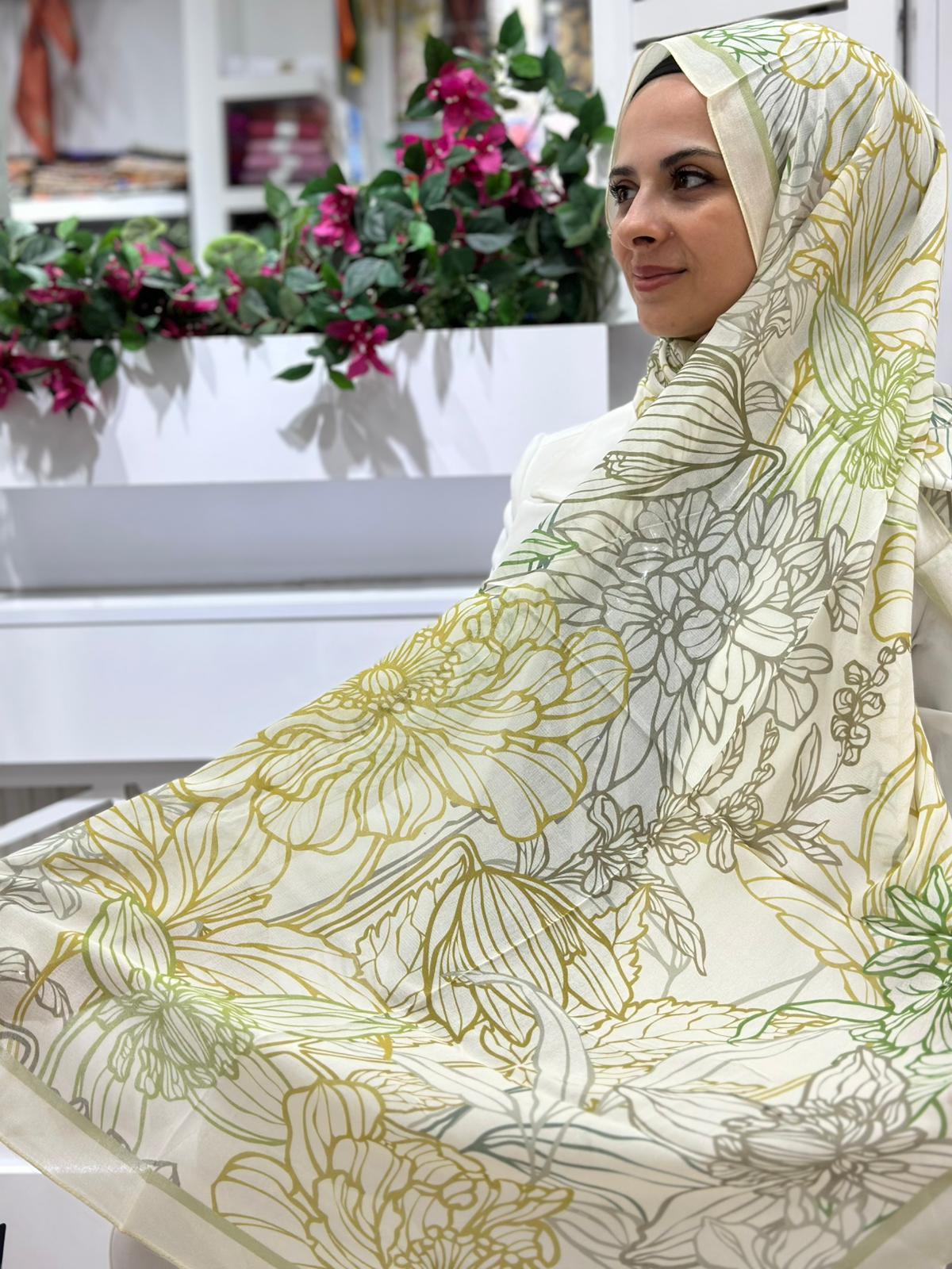 Ed Scarf Desenli Viskon Şal 01
