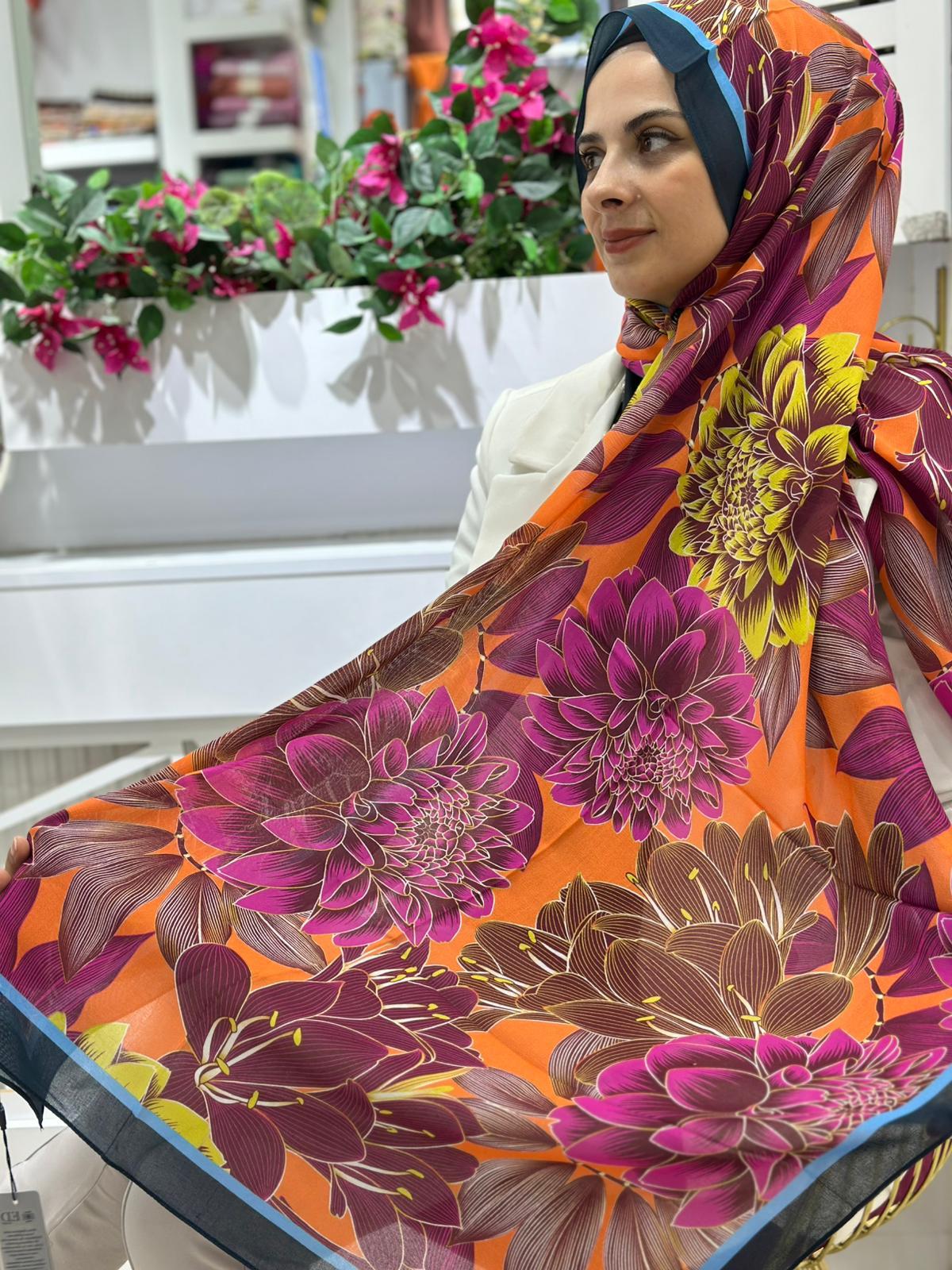 Ed Scarf Desenli Viskon Şal 04