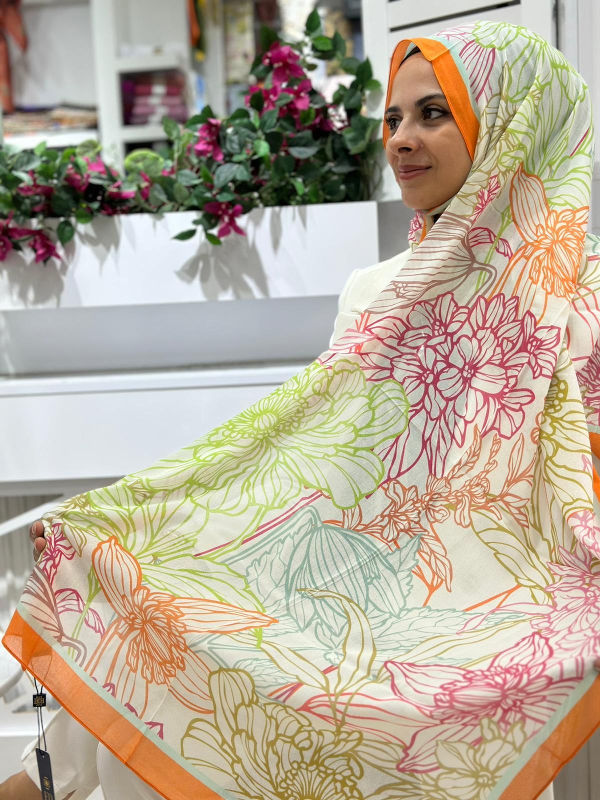 Ed Scarf Desenli Viskon Şal 08