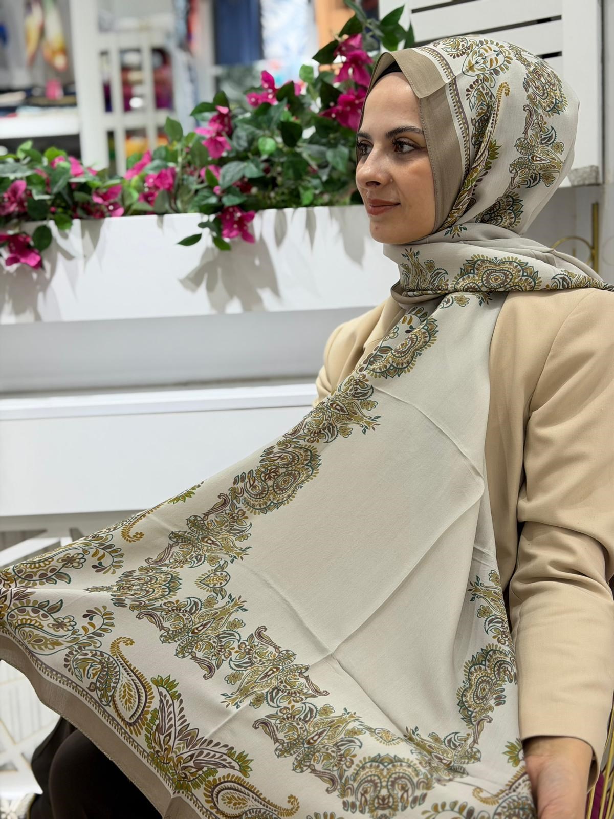 Ed Scarf Desenli Yeni Sezon Floş Viskon Şal 06