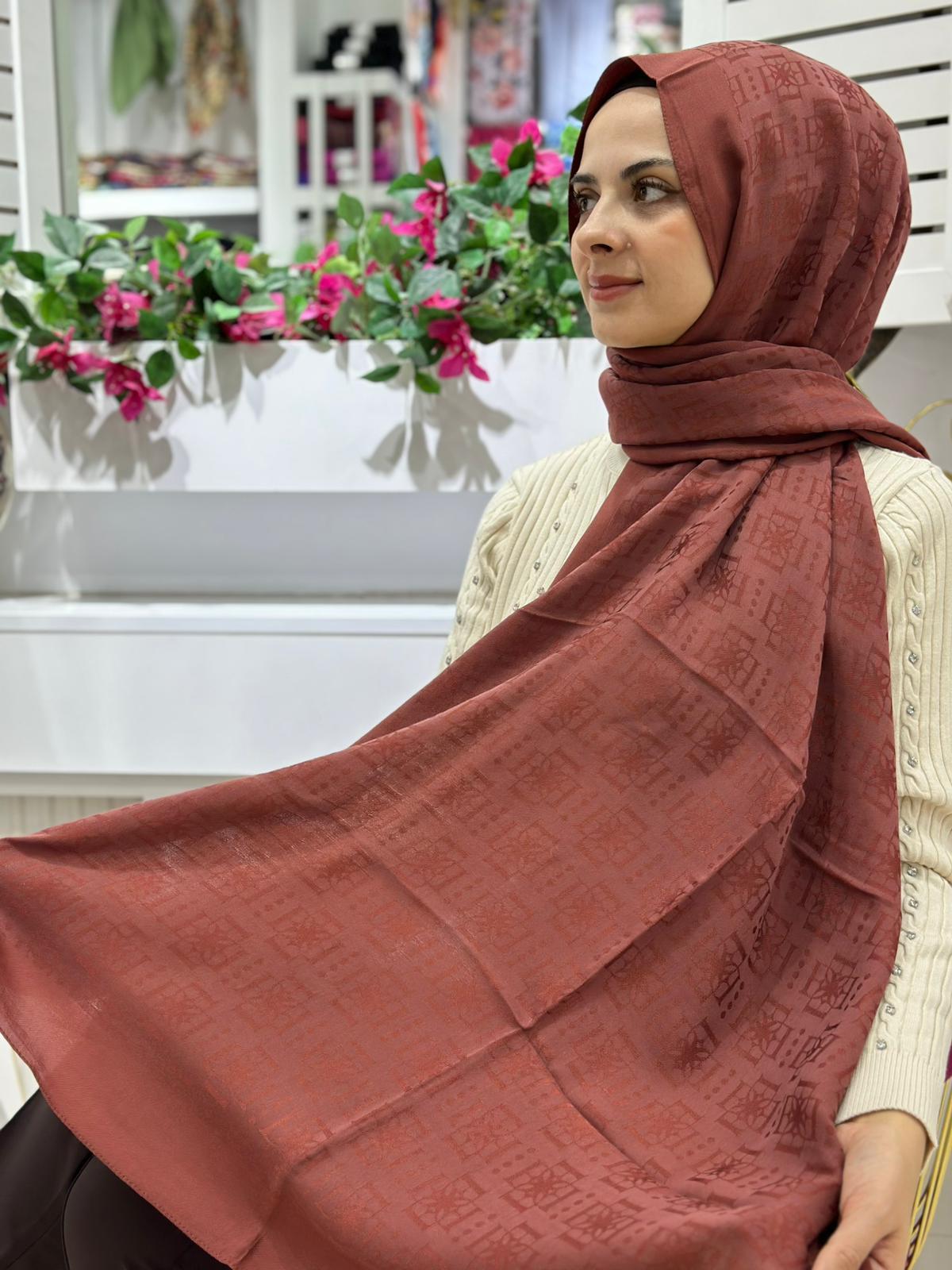 Ed Scarf Naia Pamuk Logo Şal 06