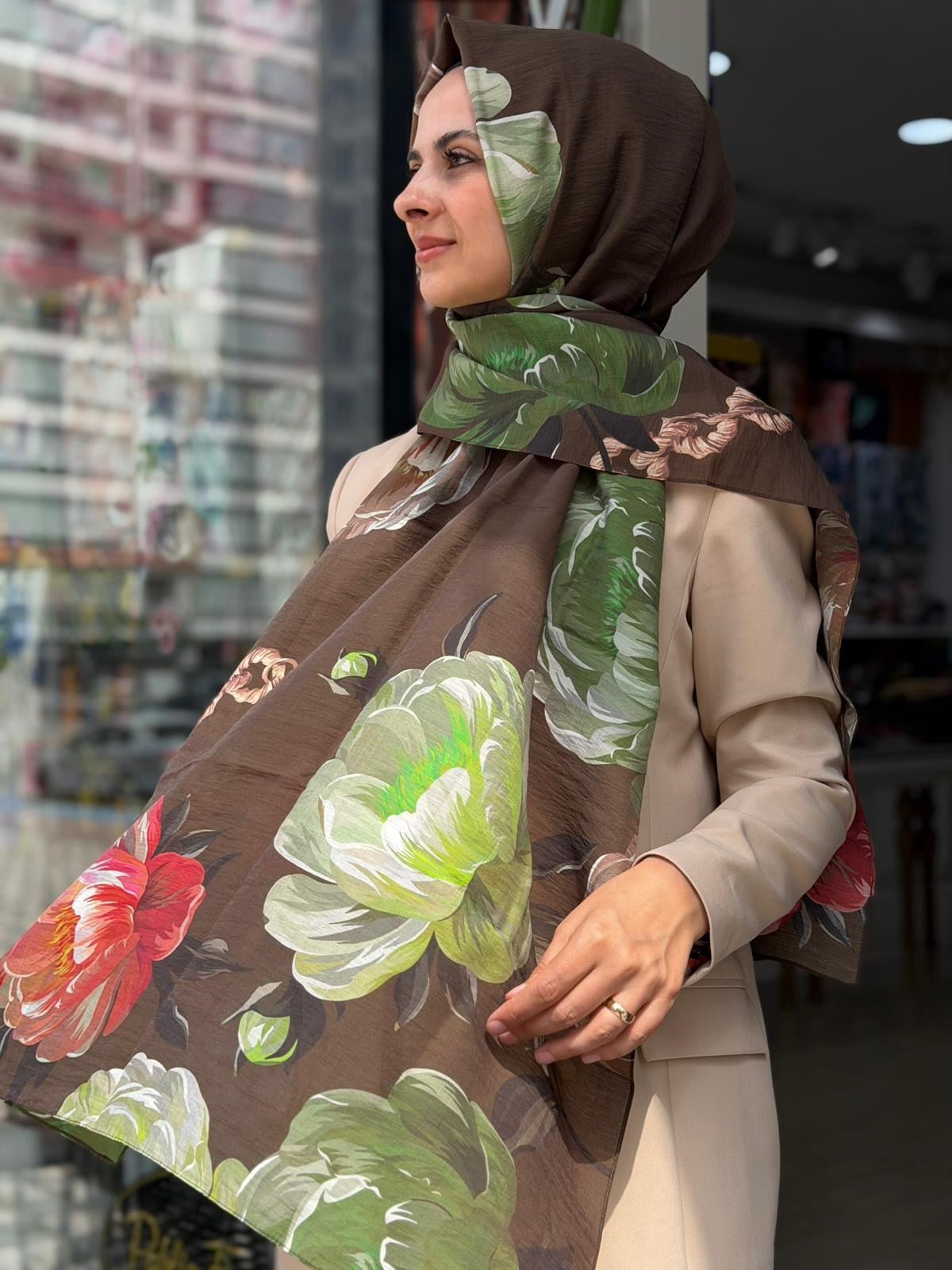 İpekevi  Desenli Tensel Şal 06