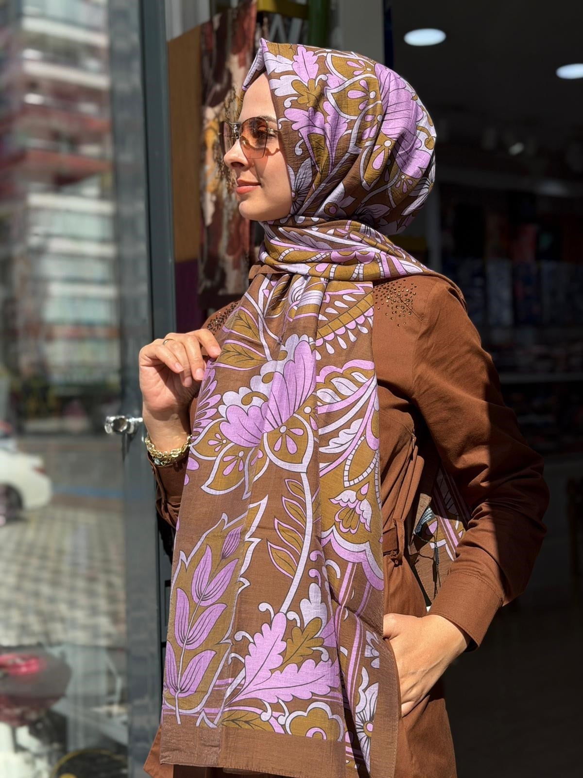İpekevi  Desenli Tensel Şal 08
