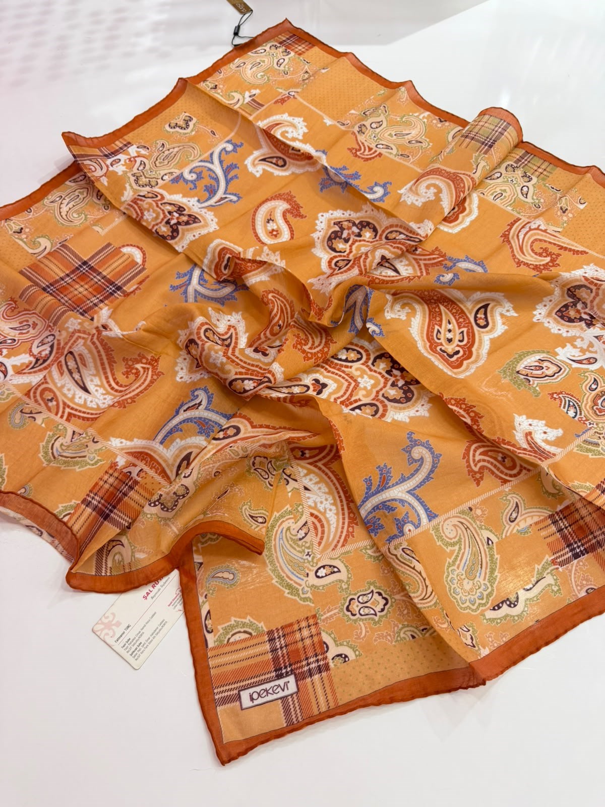 İpekevi Patchwork Desenli Tensel Eşarp 05