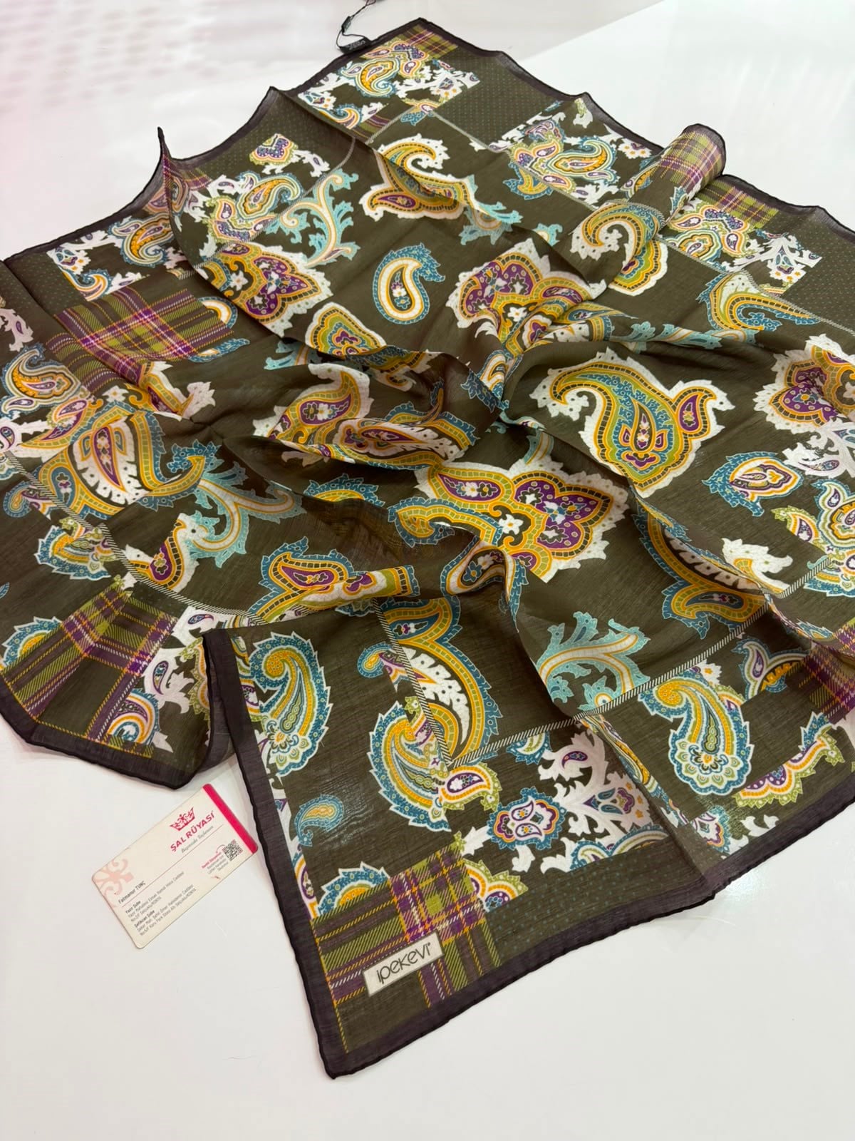 İpekevi Patchwork Desenli Tensel Eşarp 01