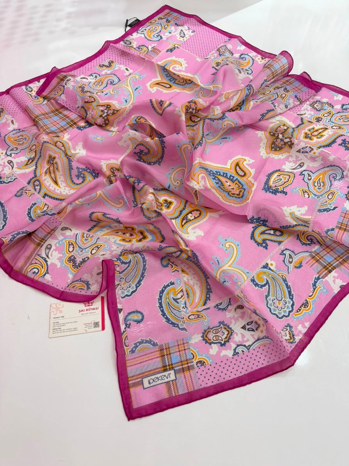 İpekevi Patchwork Desenli Tensel Eşarp 02