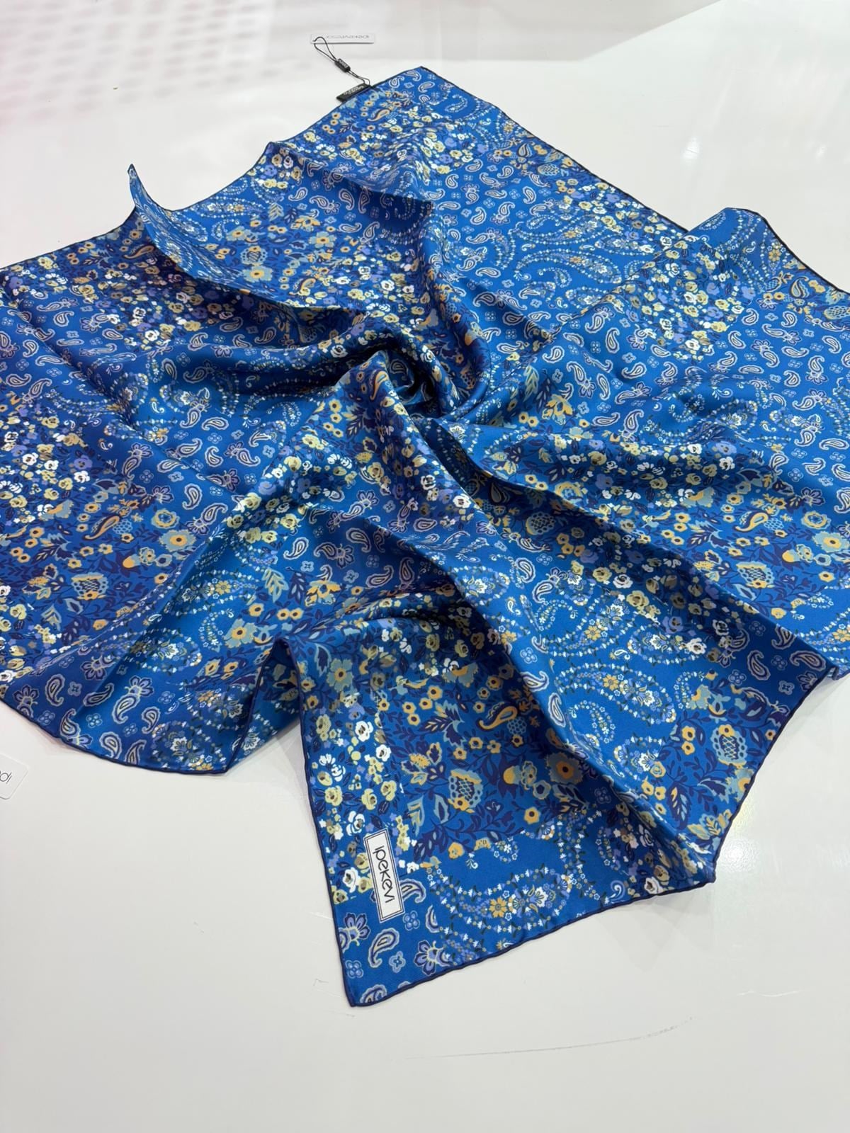 İpekevi Yeni Sezon Desenli Twill İpek Eşarp 03
