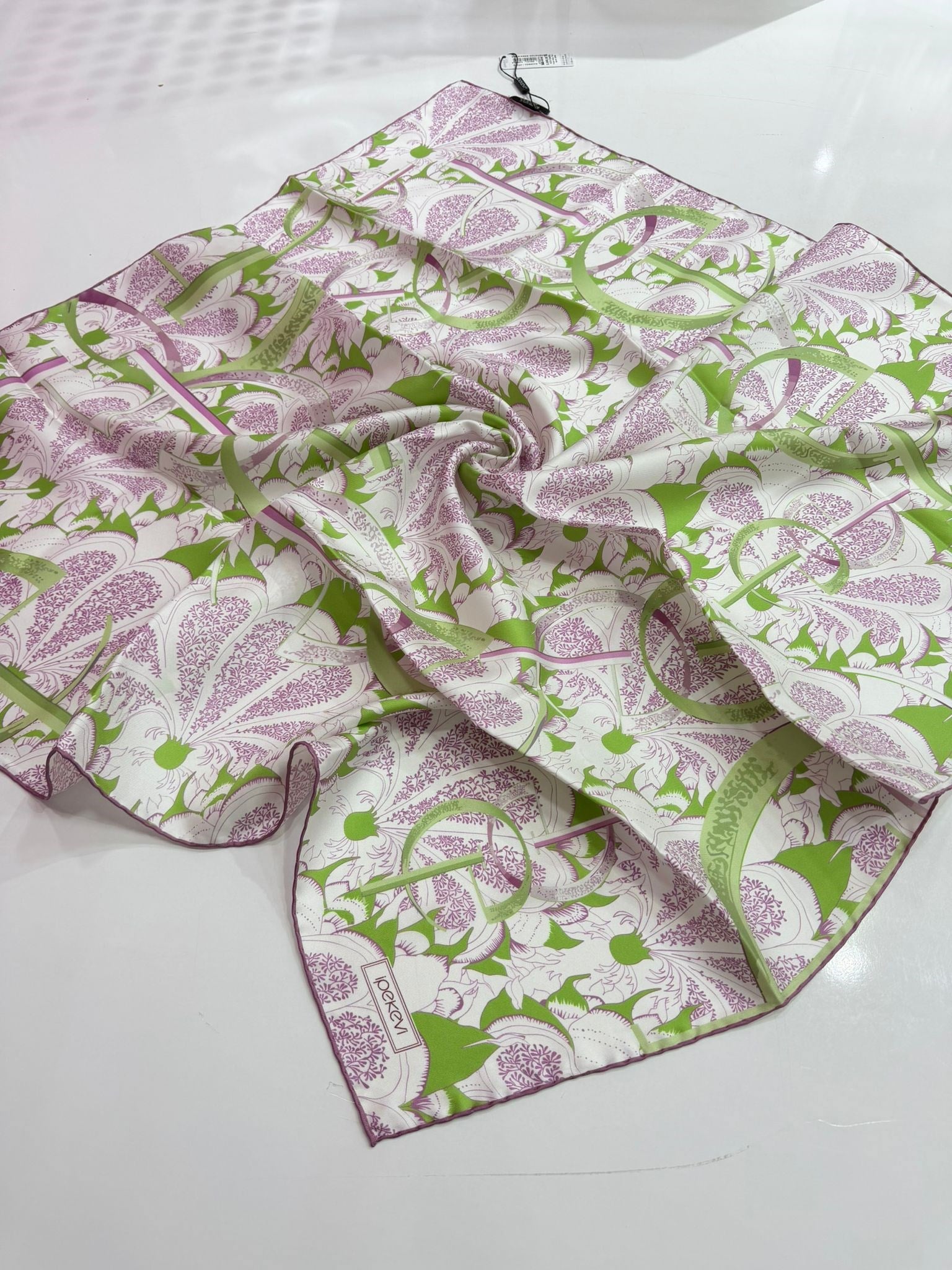 İpekevi Yeni Sezon Desenli Twill İpek Eşarp 01