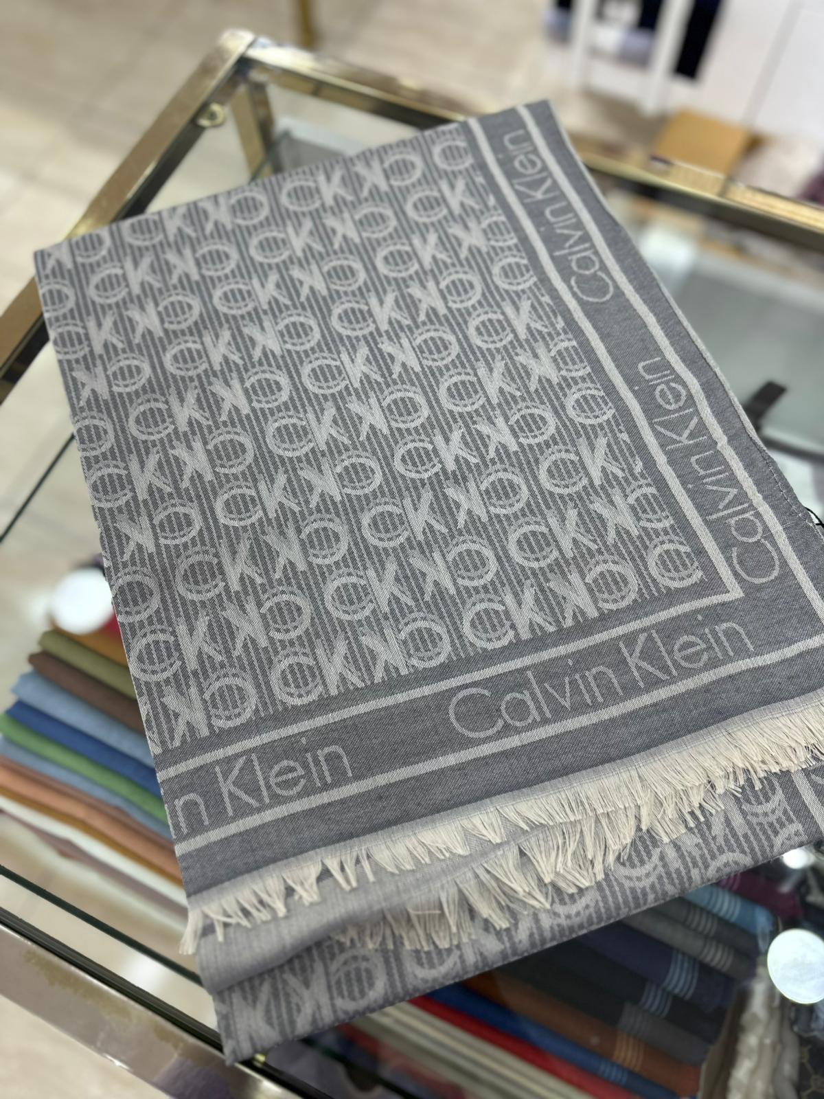 İthal Yün Pamuk Şal Gri Rengi