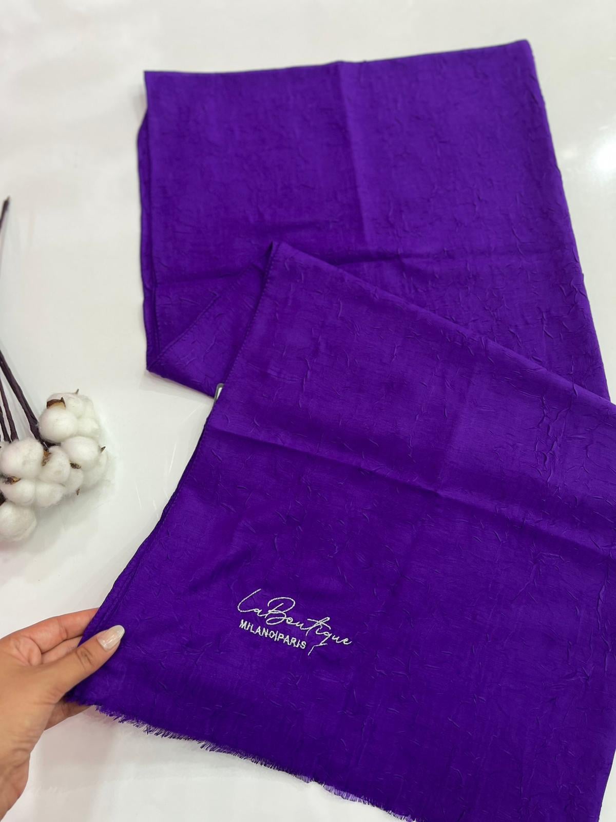 La Boutique Be Happy Bambu Şal Elektrik Moru Rengi
