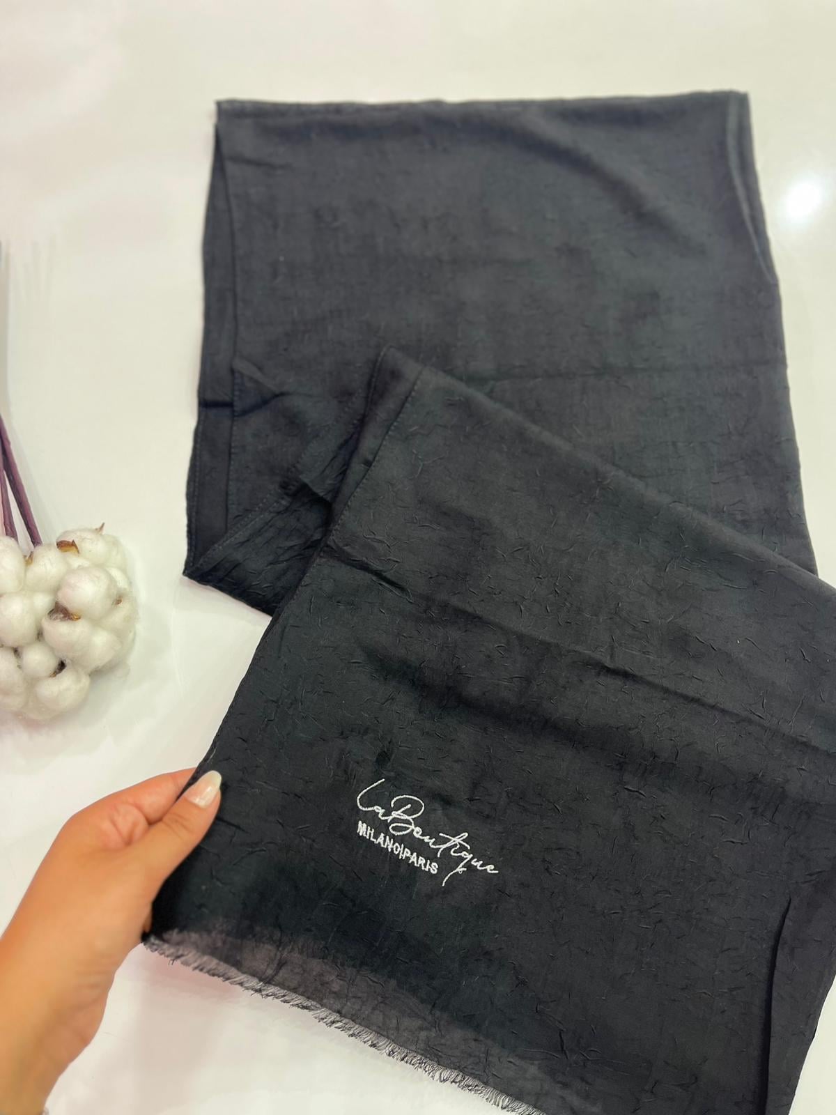 La Boutique Be Happy Bambu Şal Siyah Rengi