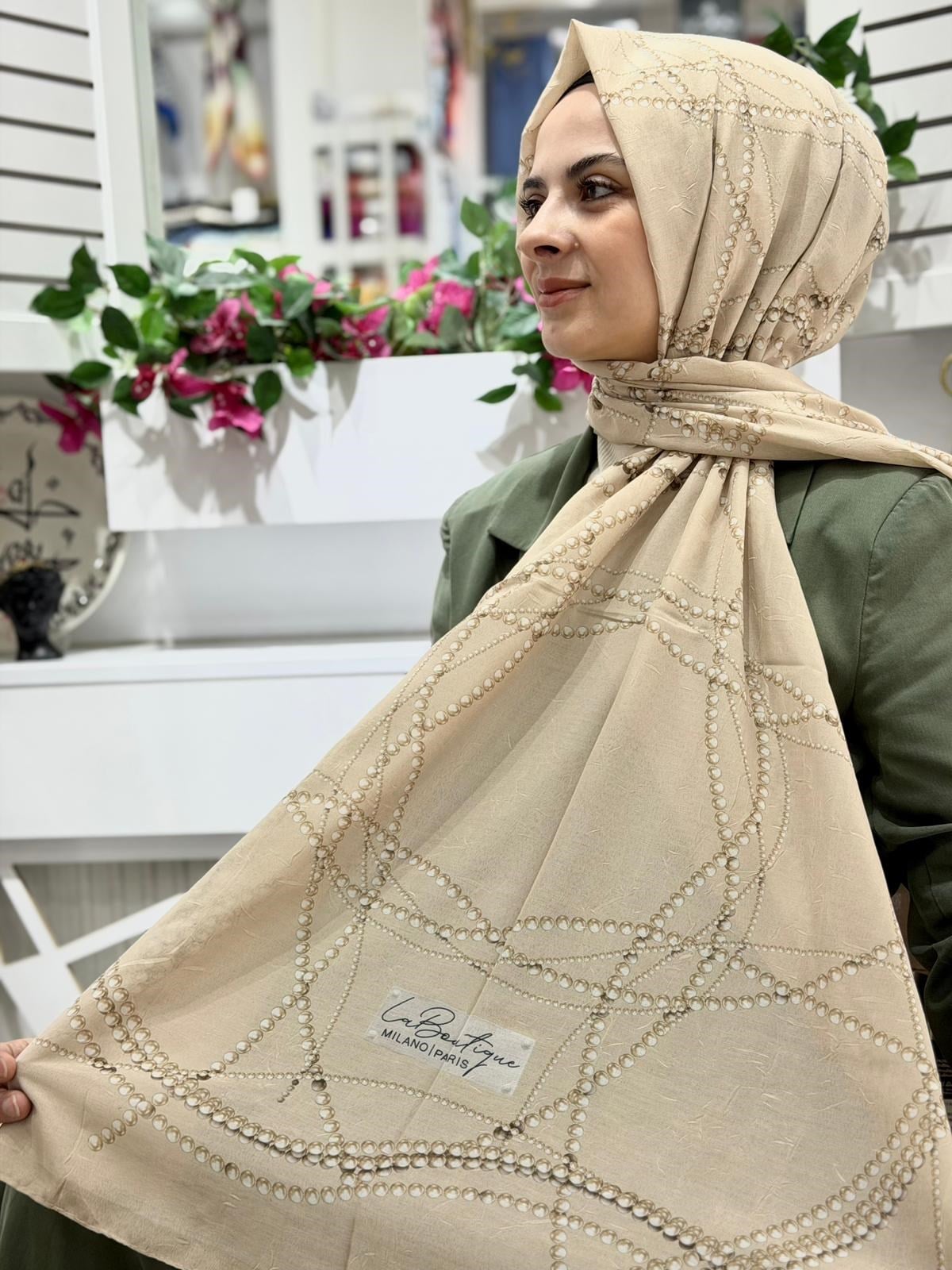 La Boutique Desenli Crush Organik Şal 02