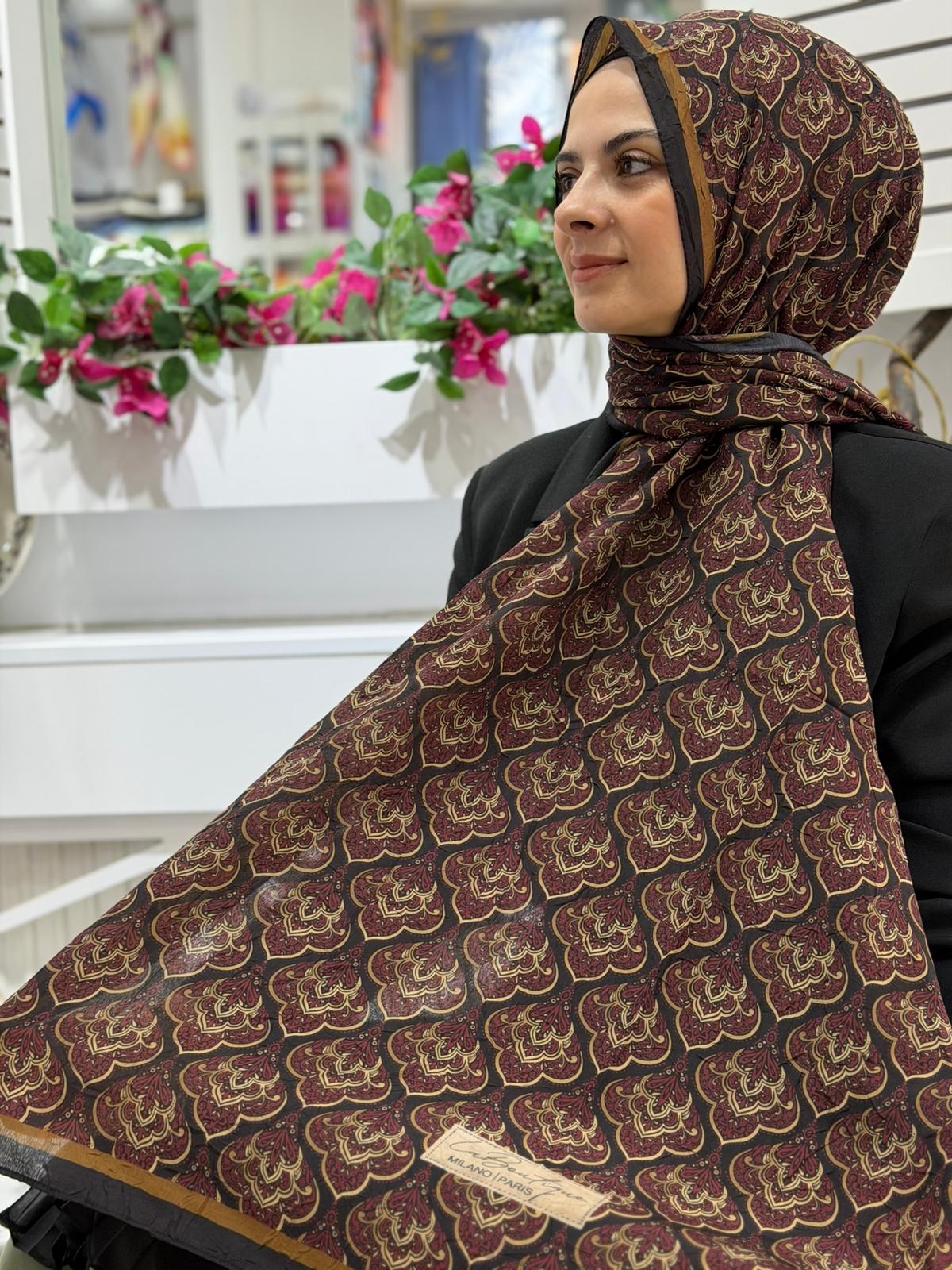 La Boutique Desenli Crush Organik Şal 01