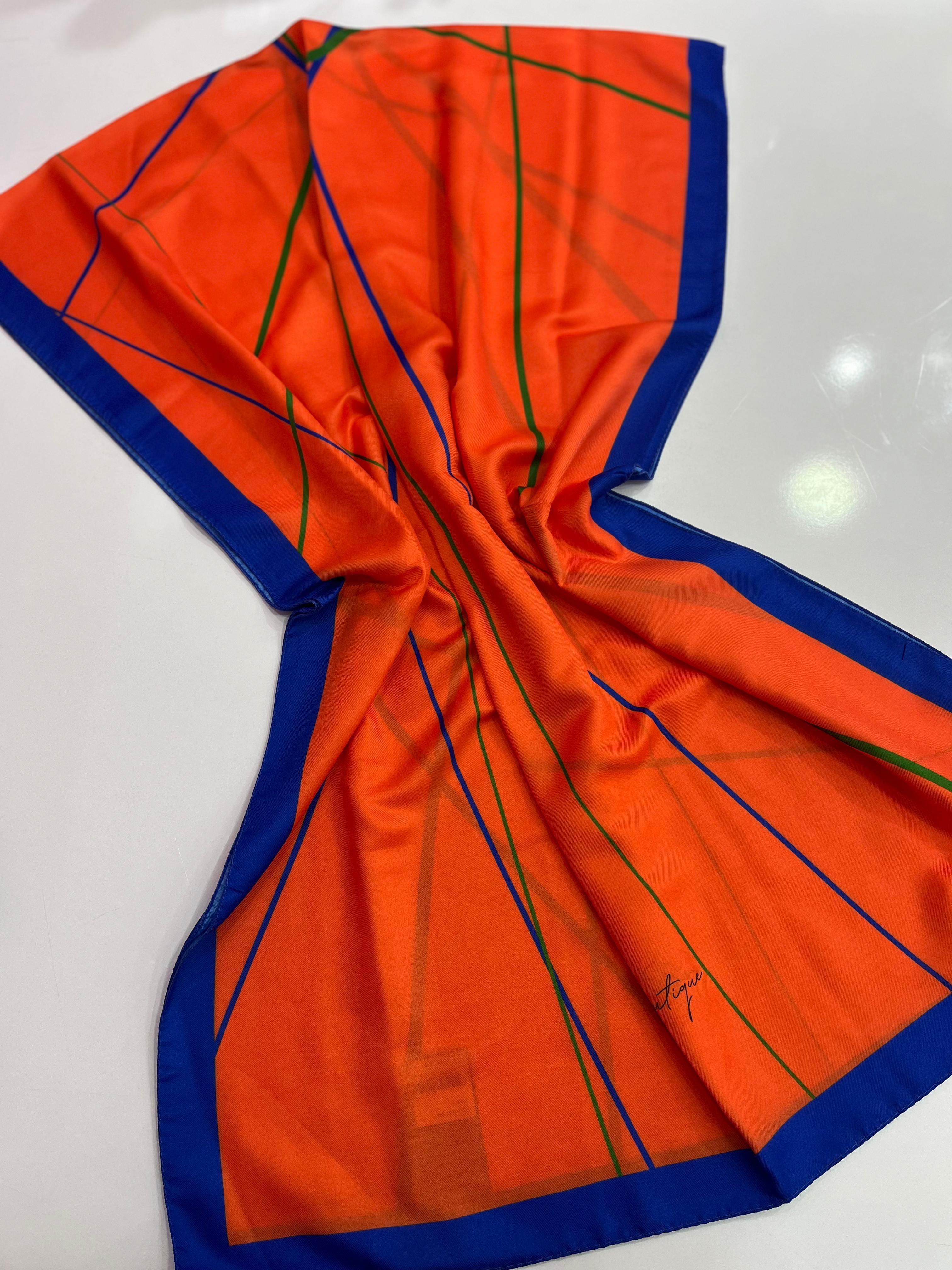 La Boutique Desenli Özel Seri Şal Turuncu Rengi