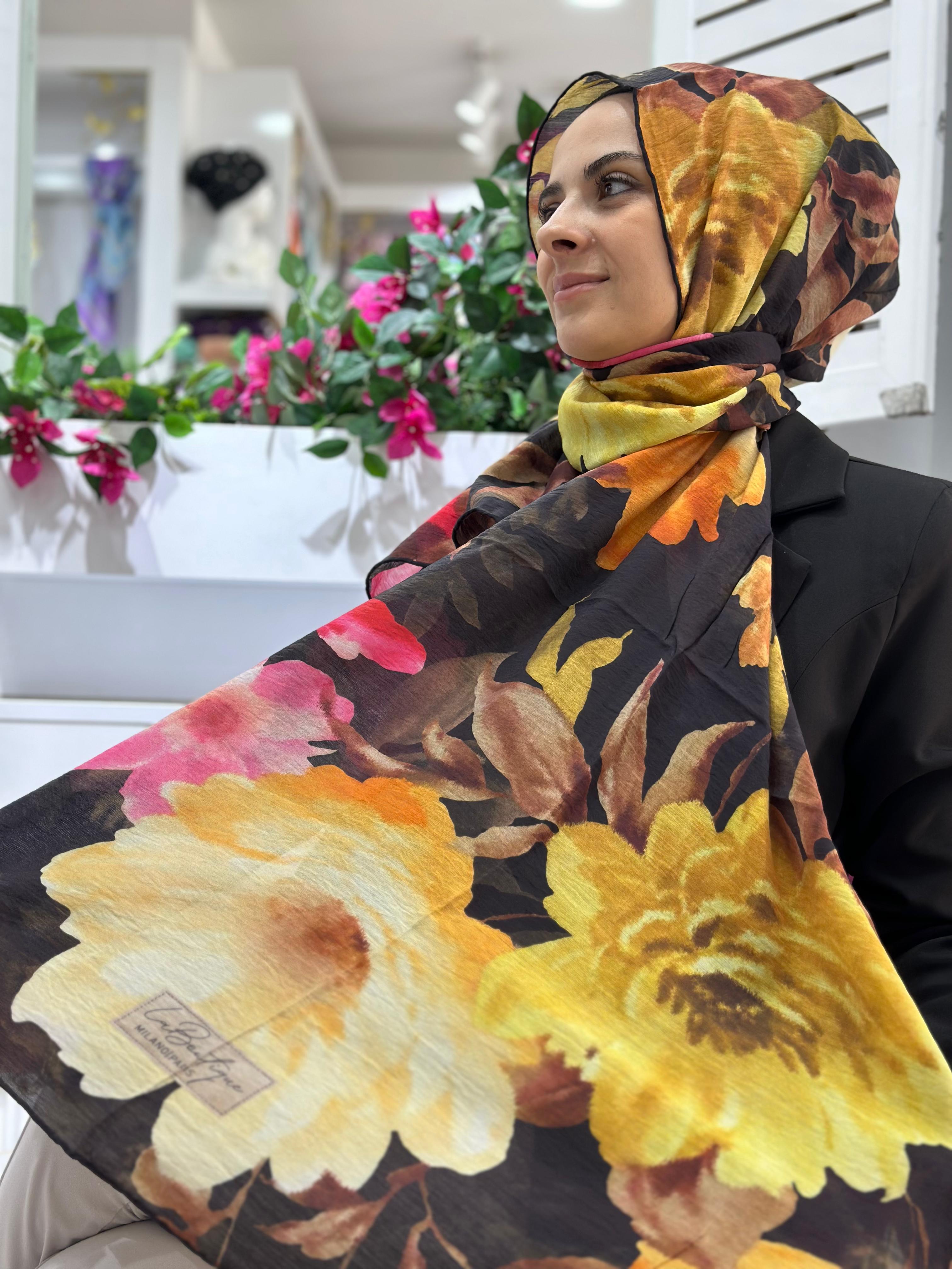 La Boutique Desenli Yaz Serinliği Şal 2375-02