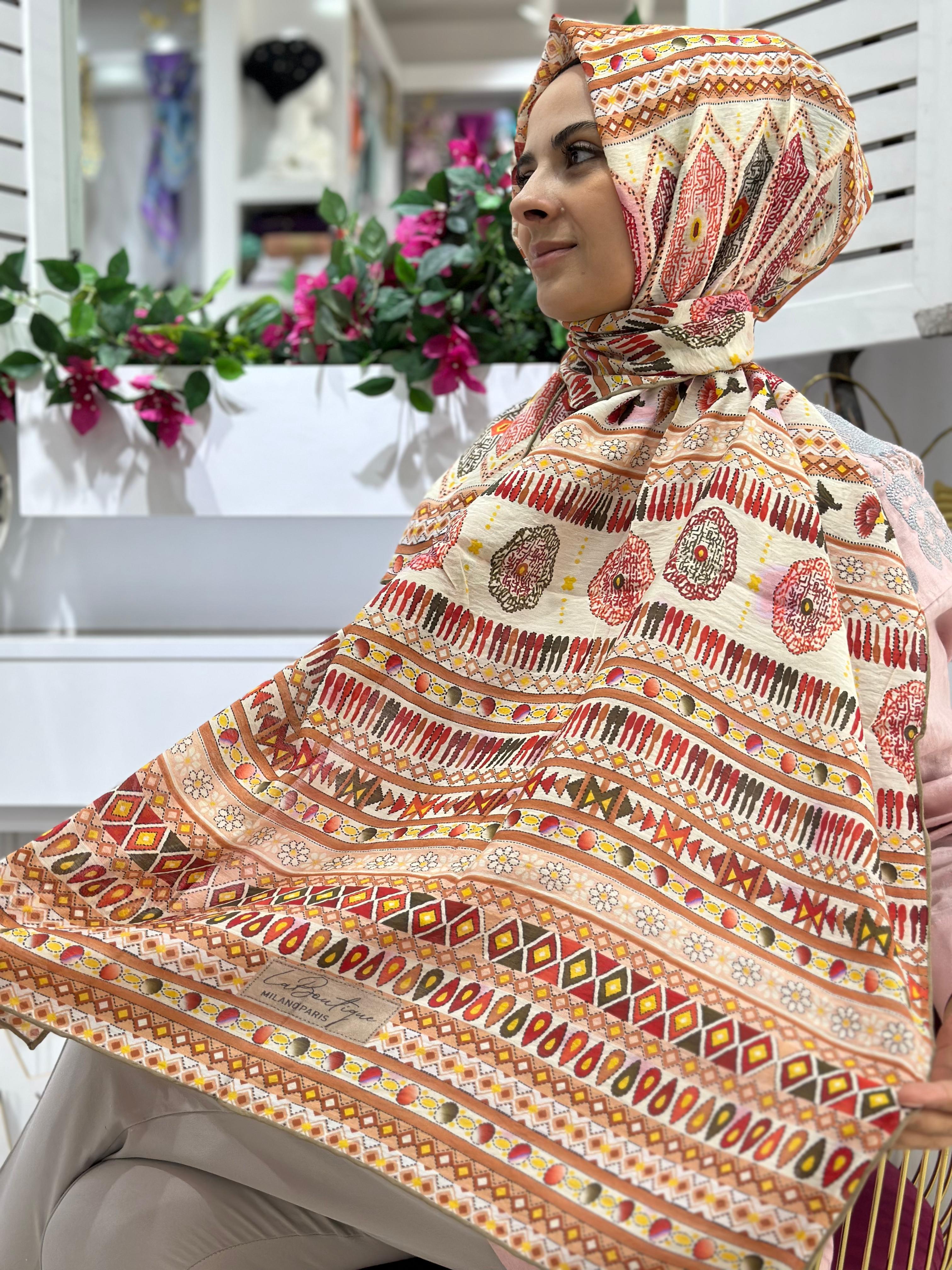 La Boutique Desenli Yaz Serinliği Şal 2420-03