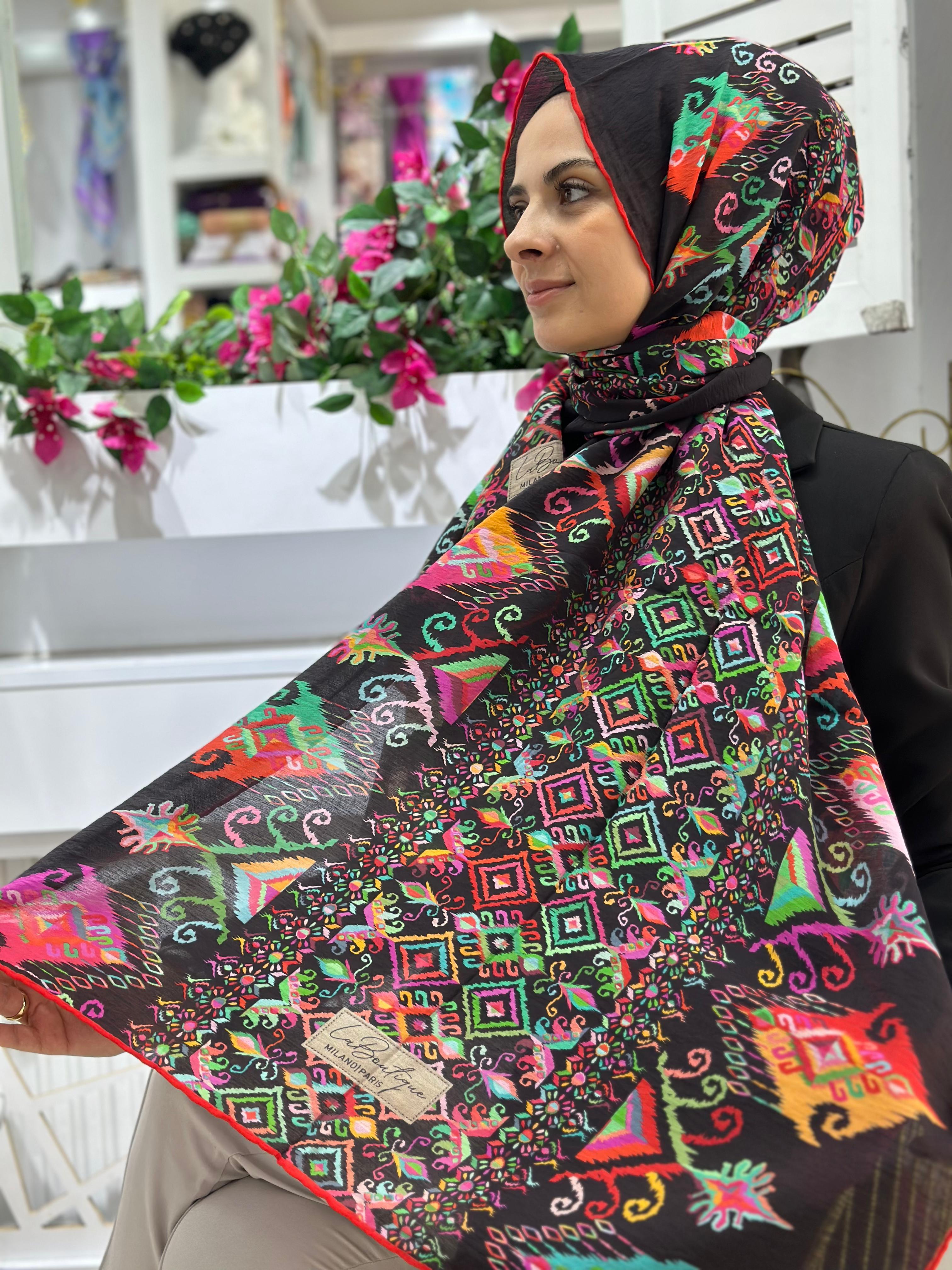 La Boutique Desenli Yaz Serinliği Şal 2412-05