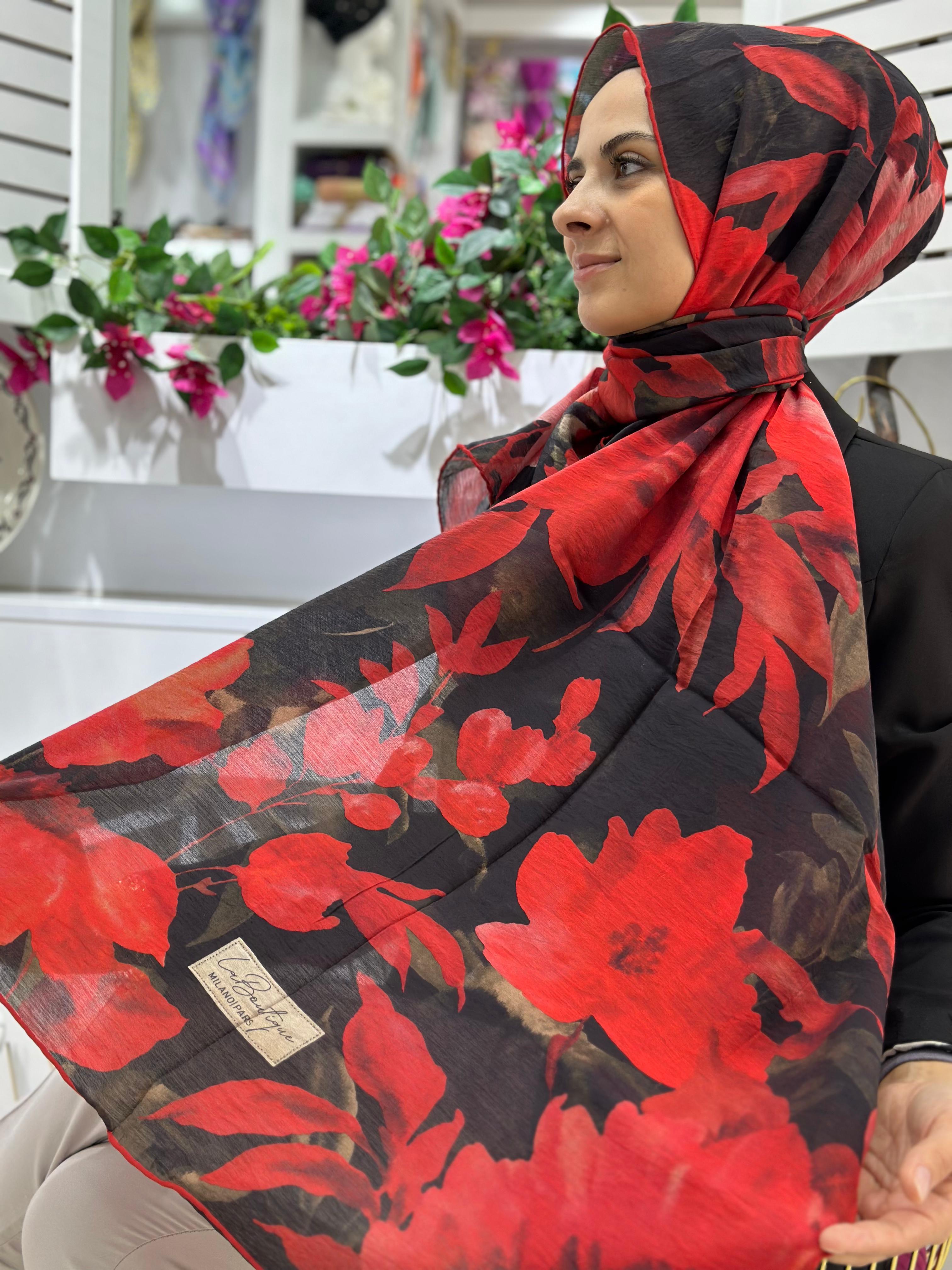La Boutique Desenli Yaz Serinliği Şal 2375-09