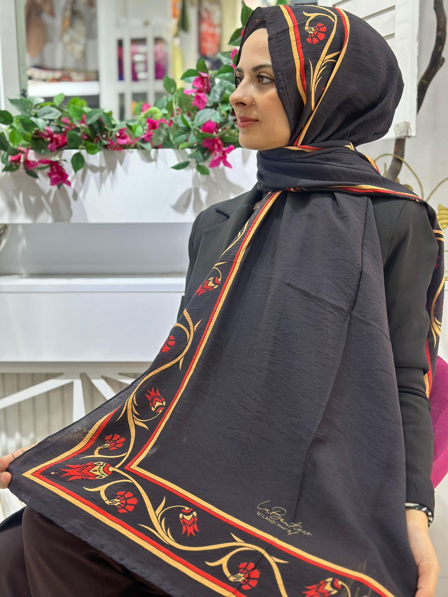 La Boutique Organik Şal Siyah SS220005