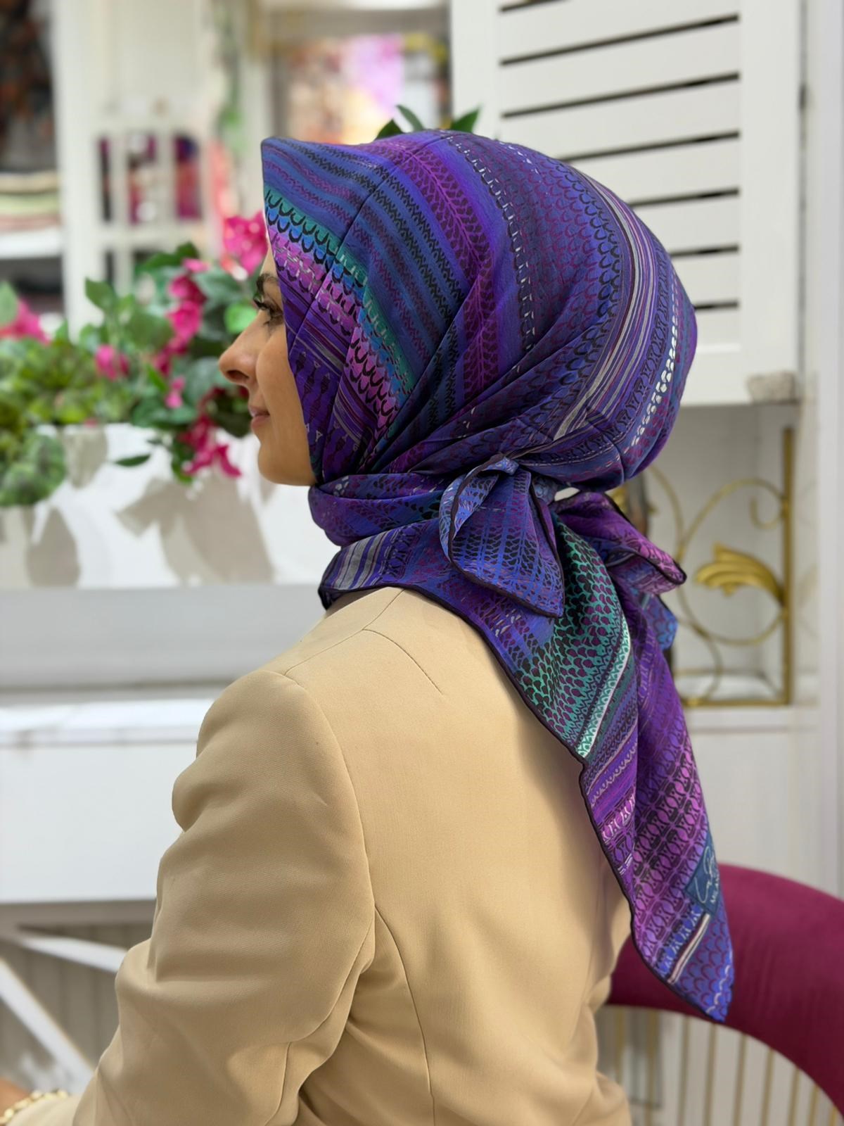 La Boutique Yeni Sezon Desenli Güz Yaz Serinliği Eşarp 01