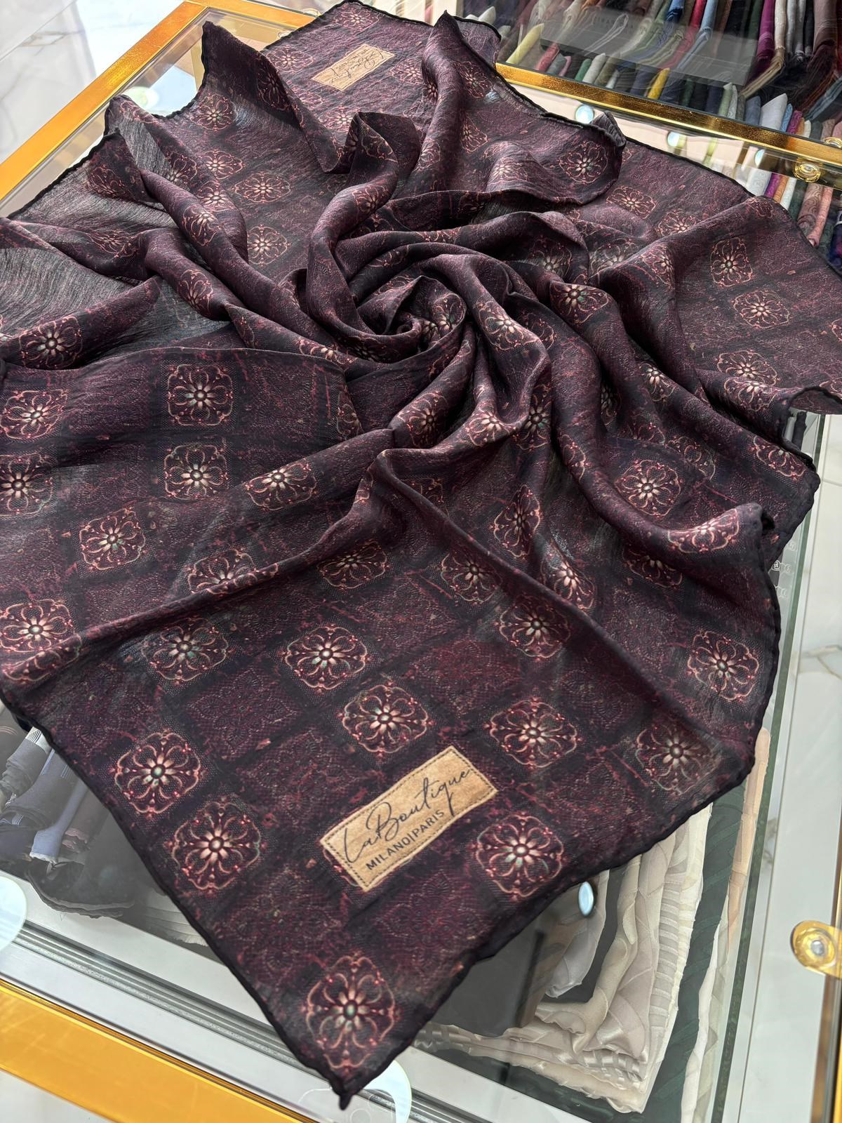 La Boutique Yeni Sezon Desenli Güz Yaz Serinliği Eşarp 03