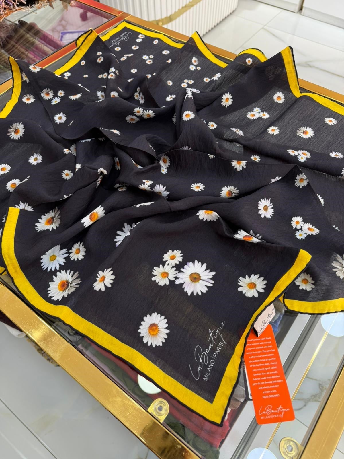 La Boutique Yeni Sezon Desenli Güz Yaz Serinliği Eşarp 03