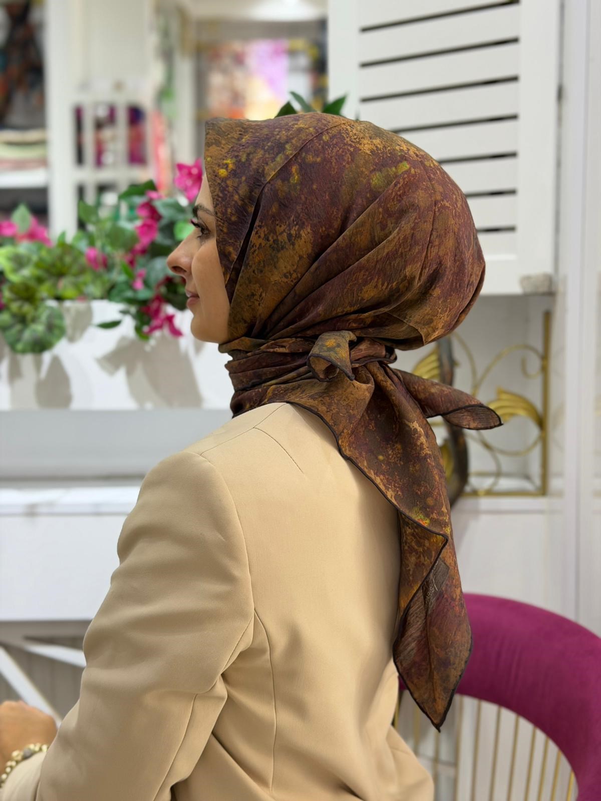 La Boutique Yeni Sezon Desenli Güz Yaz Serinliği Eşarp 01