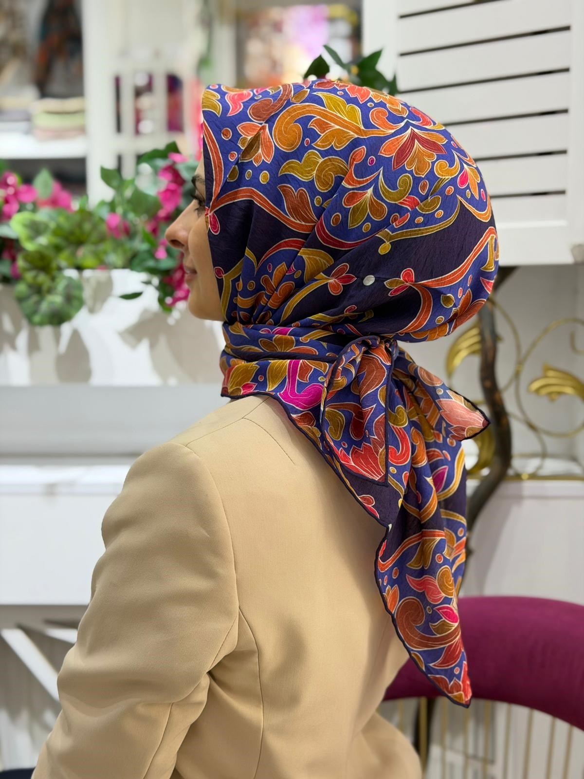 La Boutique Yeni Sezon Desenli Güz Yaz Serinliği Eşarp 01