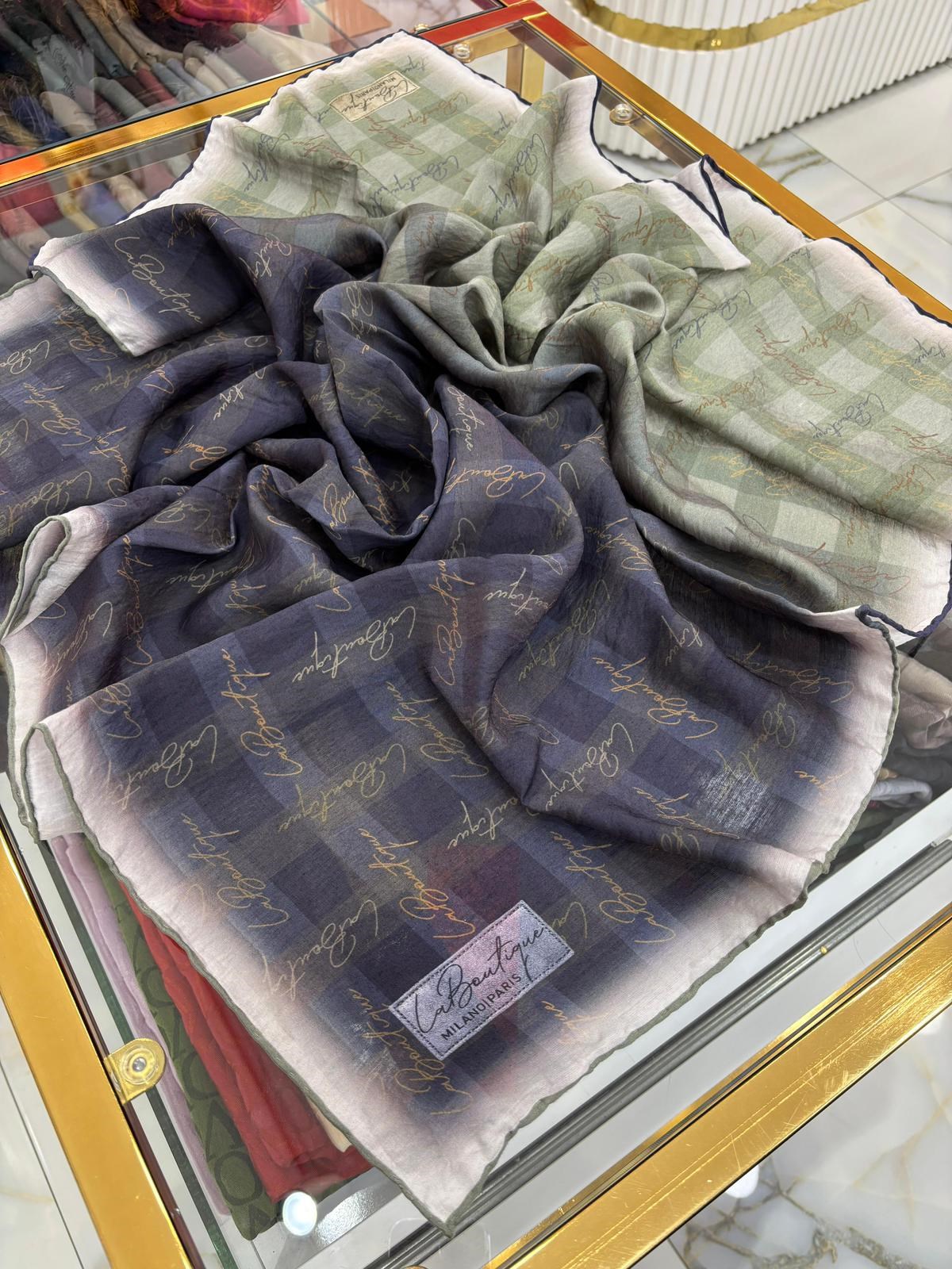 La Boutique Yeni Sezon Desenli Güz Yaz Serinliği Eşarp 04