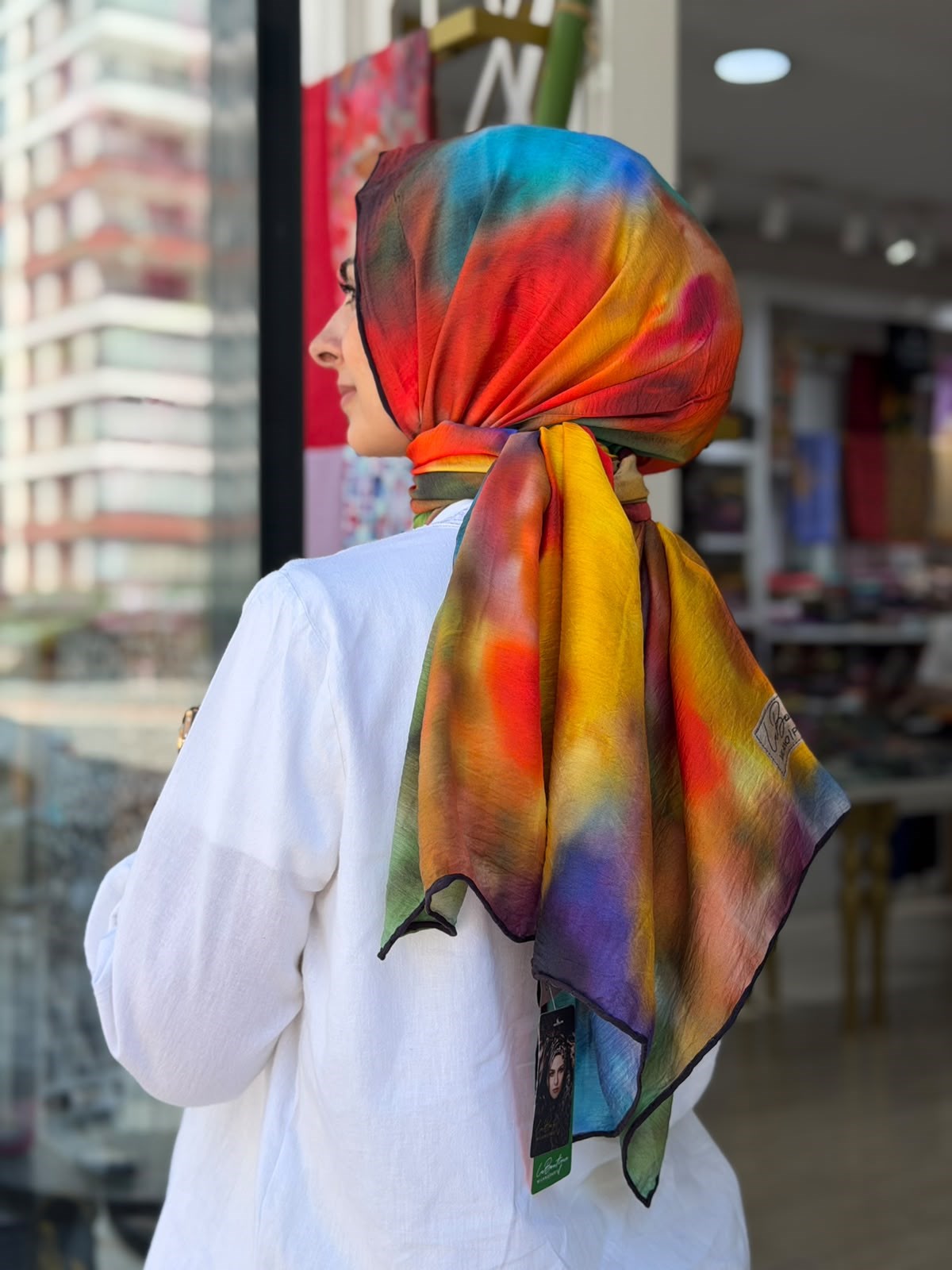 La Boutique Yeni Sezon Desenli Güz Yaz Serinliği Şal 04