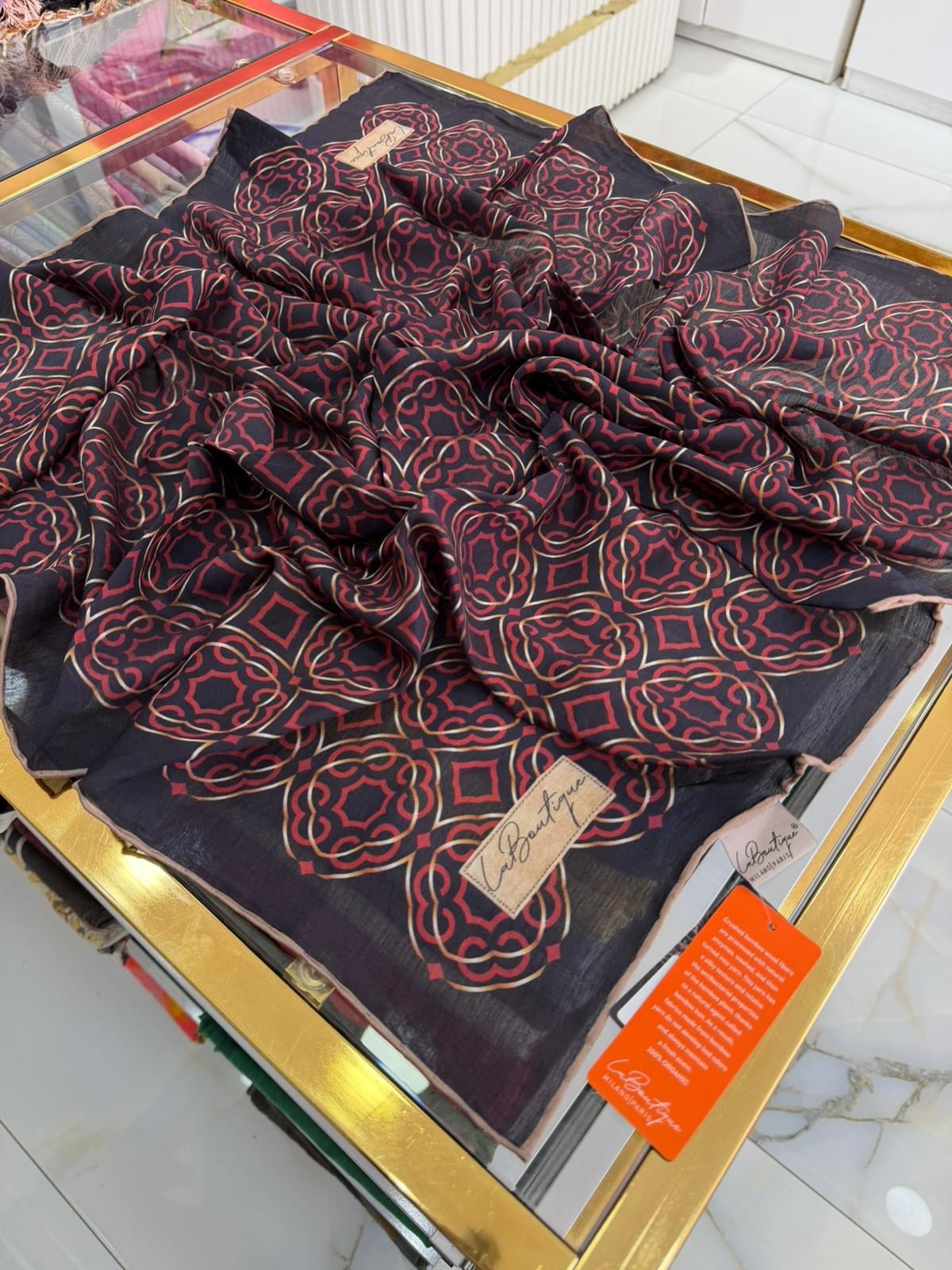 La Boutique Yeni Sezon Desenli Güz Yaz Serinliği Eşarp 02