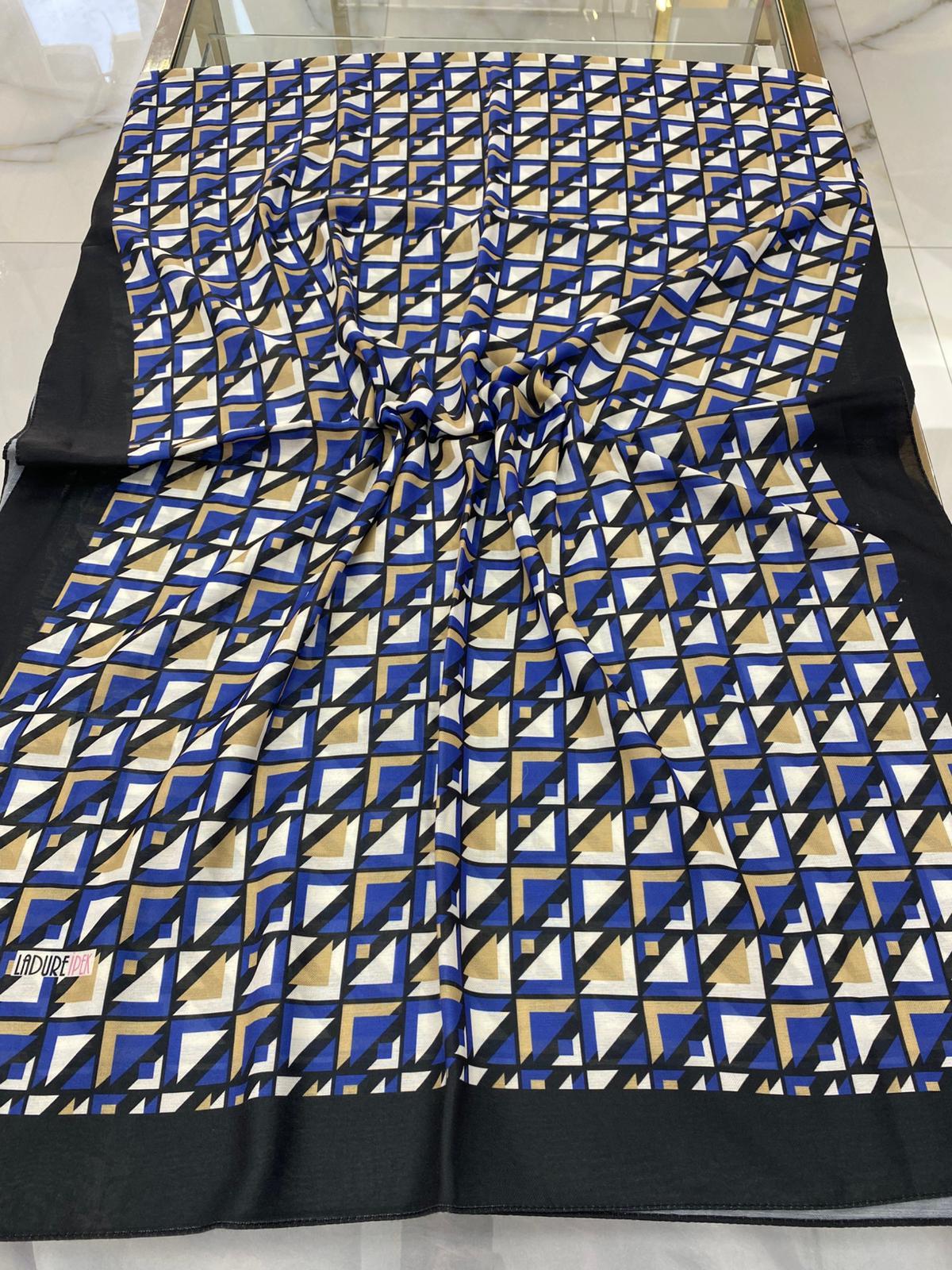 Ladure Desenli Butik Şal -Siyah