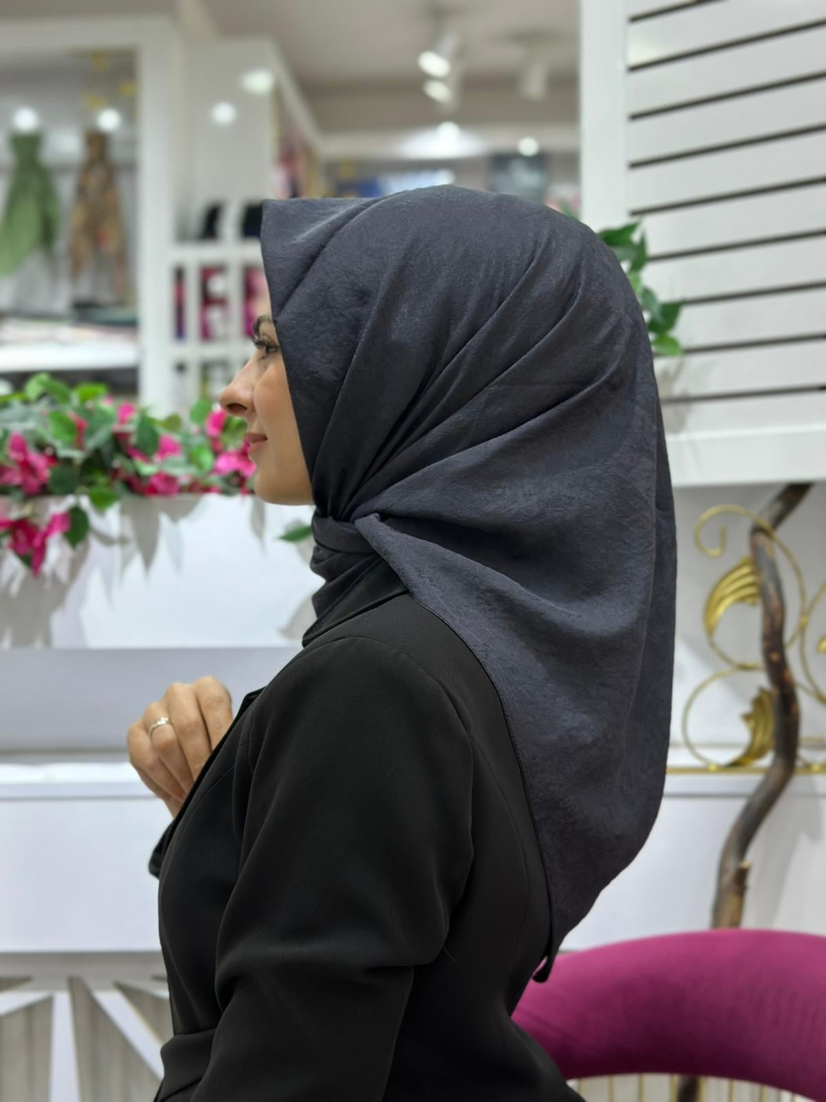 Liza Efekt Şal 02 Antrasit Rengi