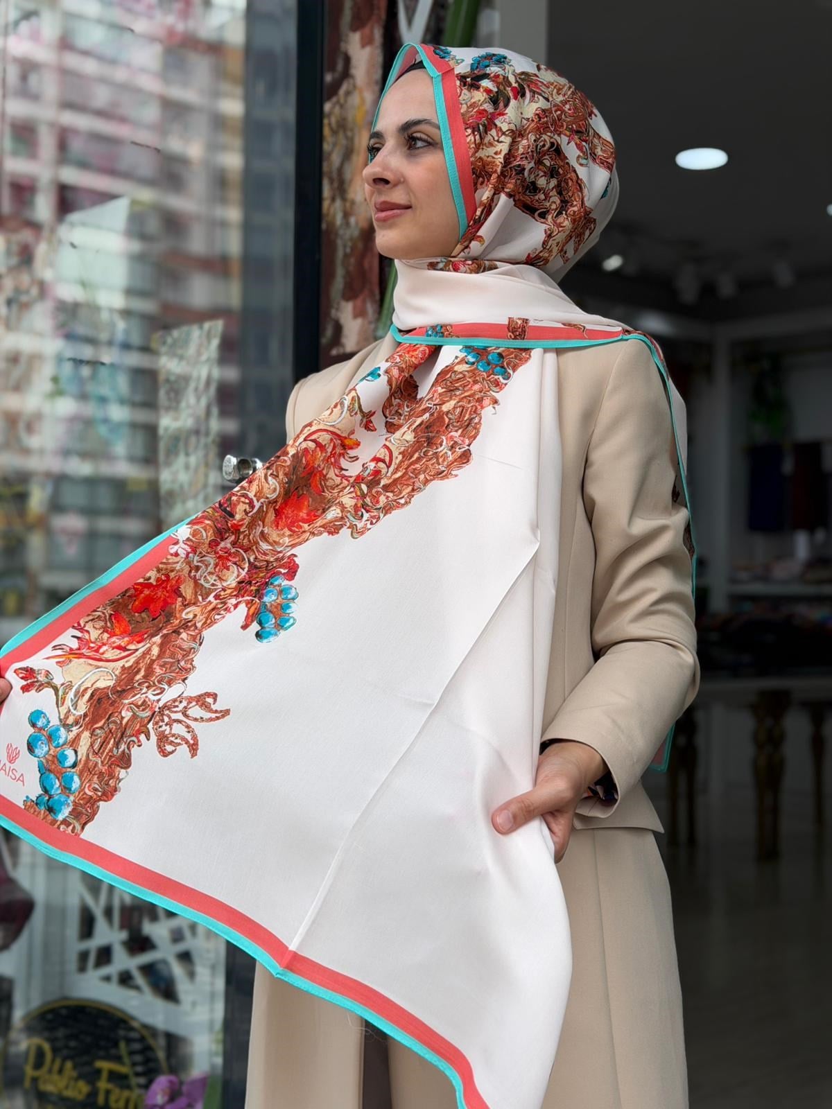Maisa Floş Fiskon Desenli Şal 02
