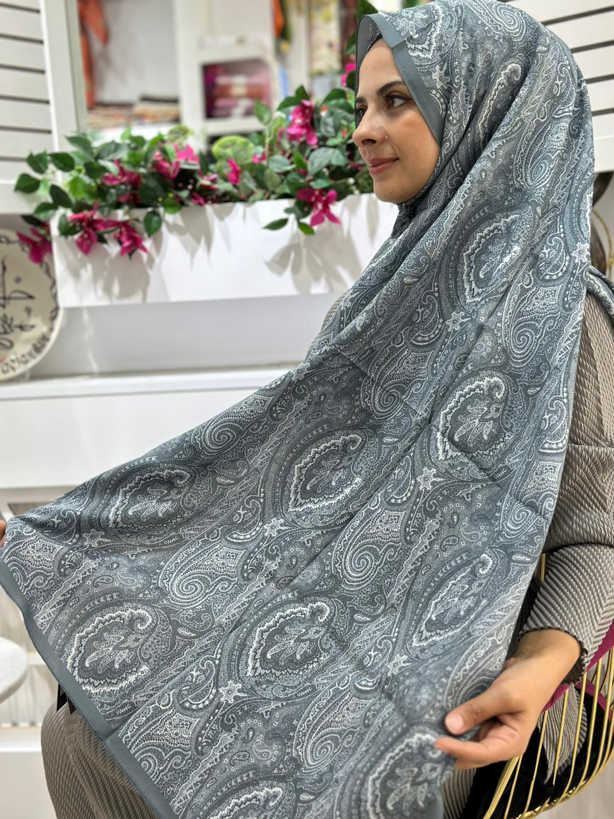 Moreno Silk Desenli Pamuk İpek Şal