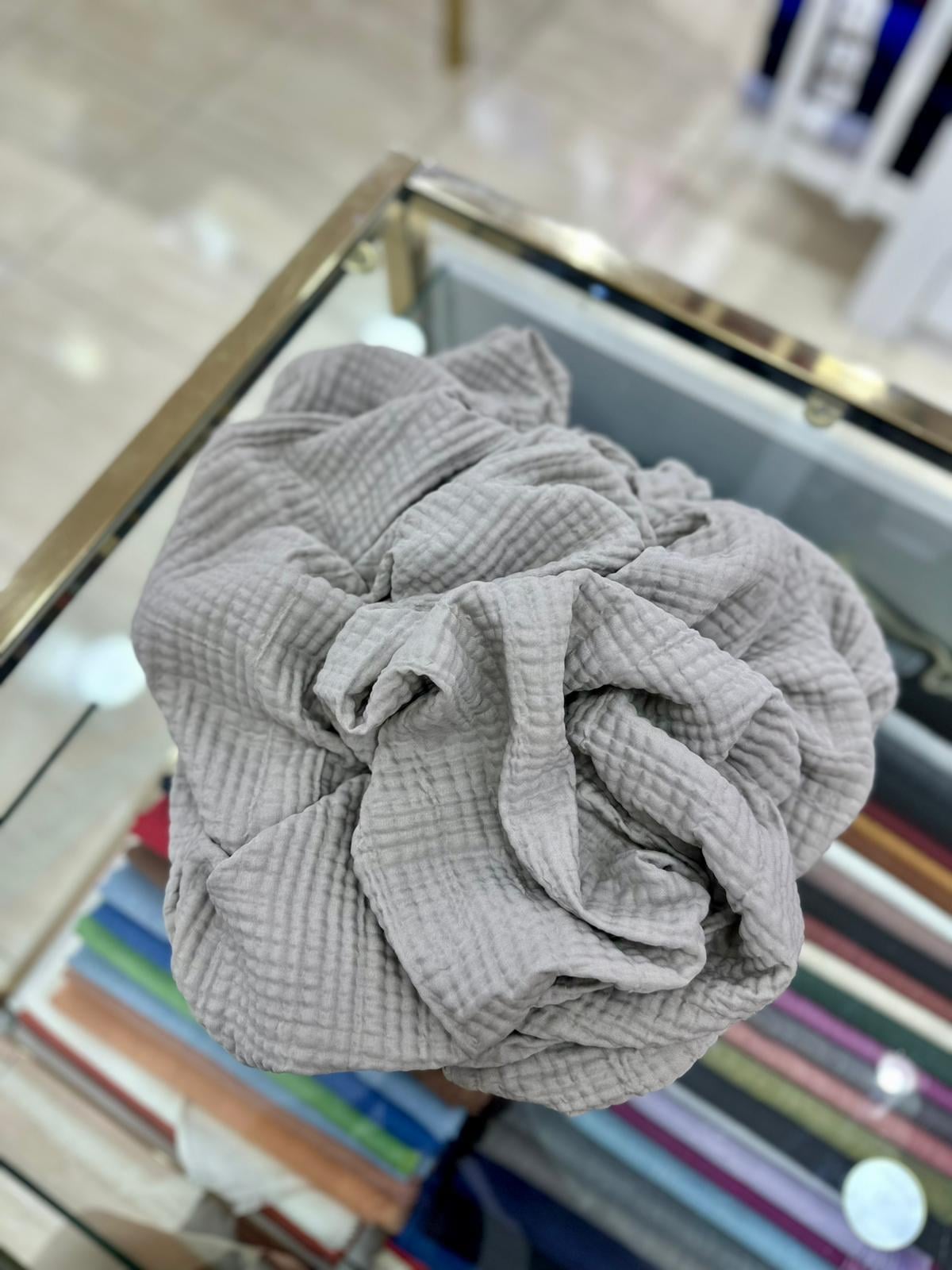 Müslin Tek Renk Gofret Şal 25