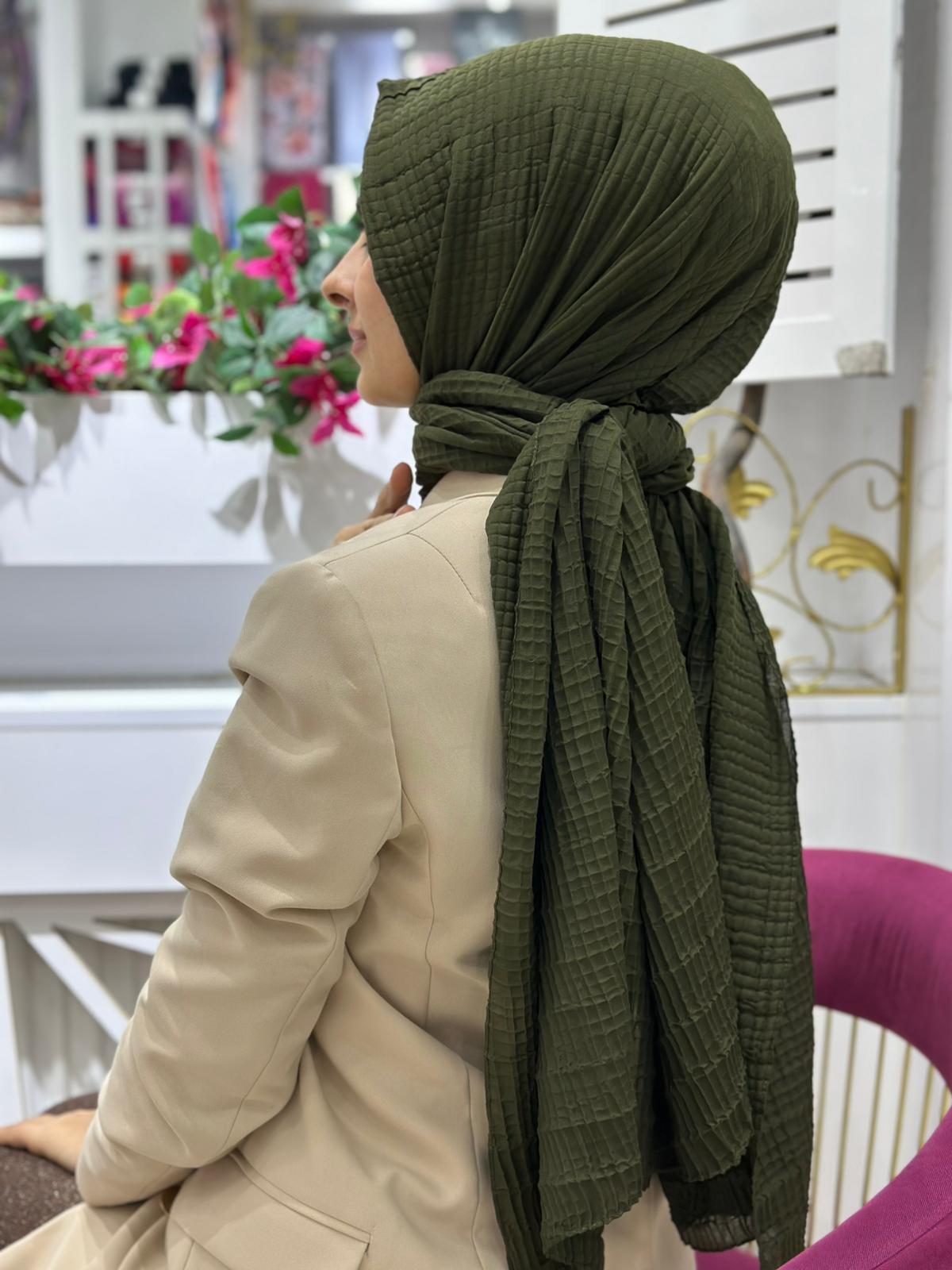 Müslin Tek Renk Gofret Şal 29