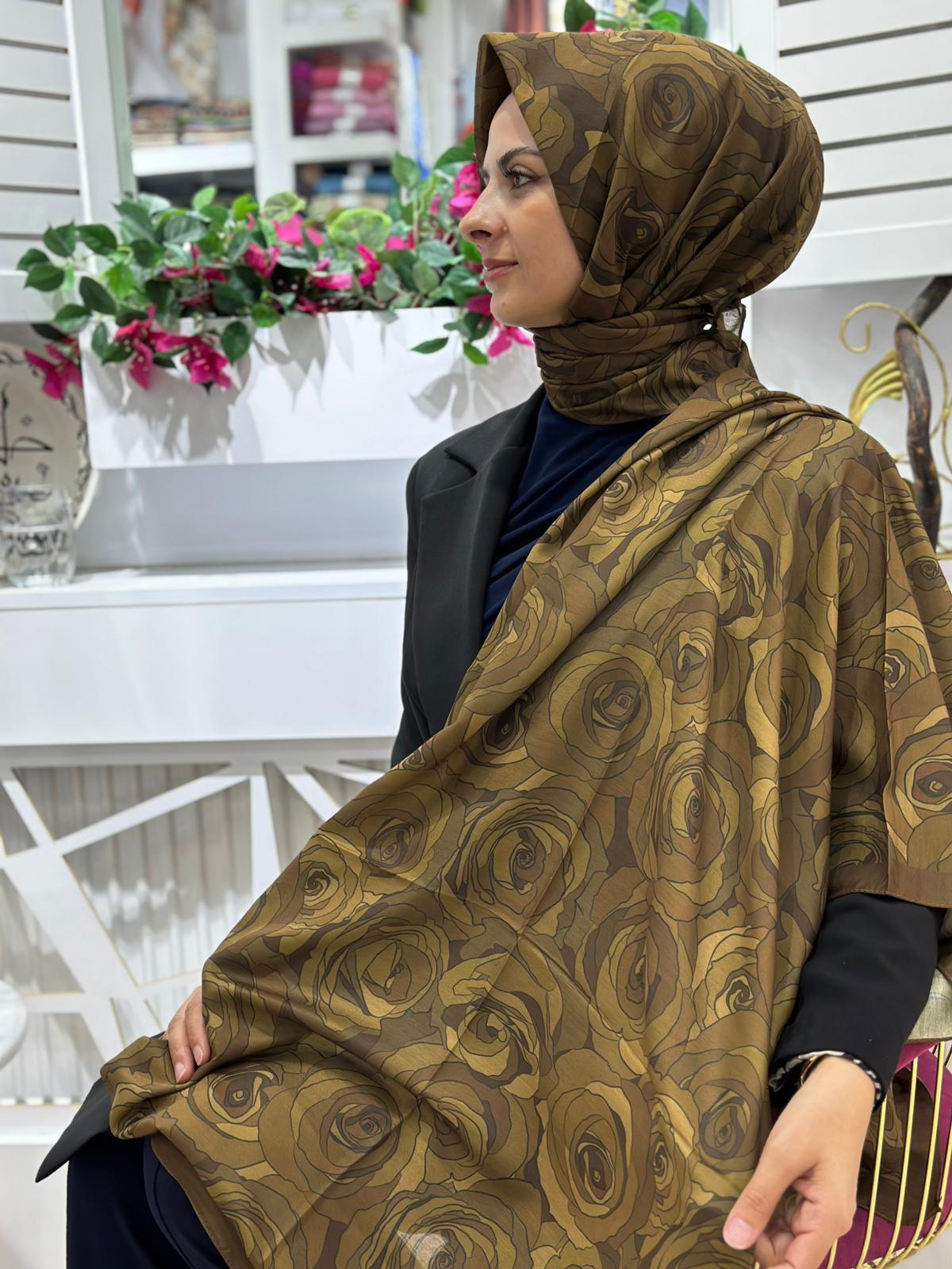 Natural Eşarp Yağ Yeşili Rengi