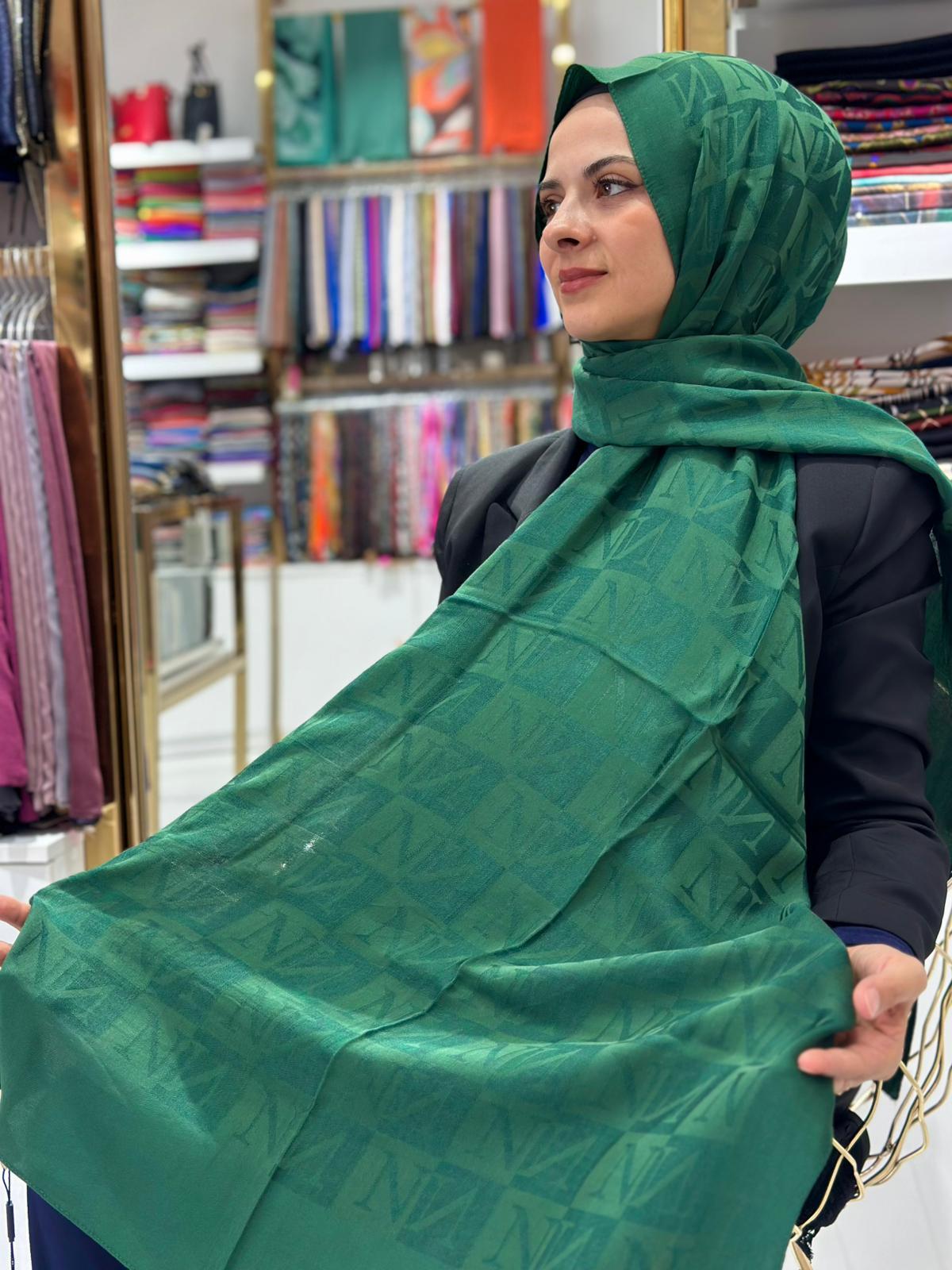 Noura Laura Lyocell Şal Zümrüt Rengi