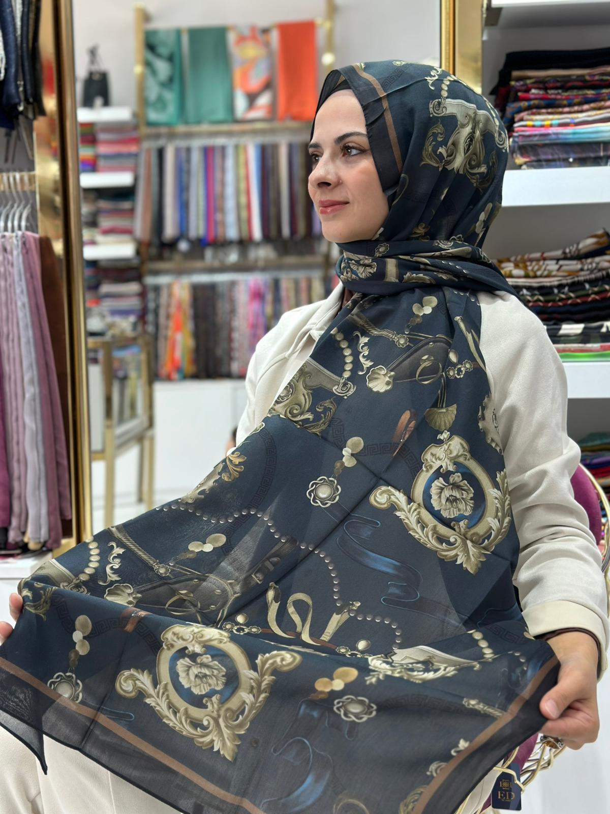 Pamuk İpek Baraque Şal 03