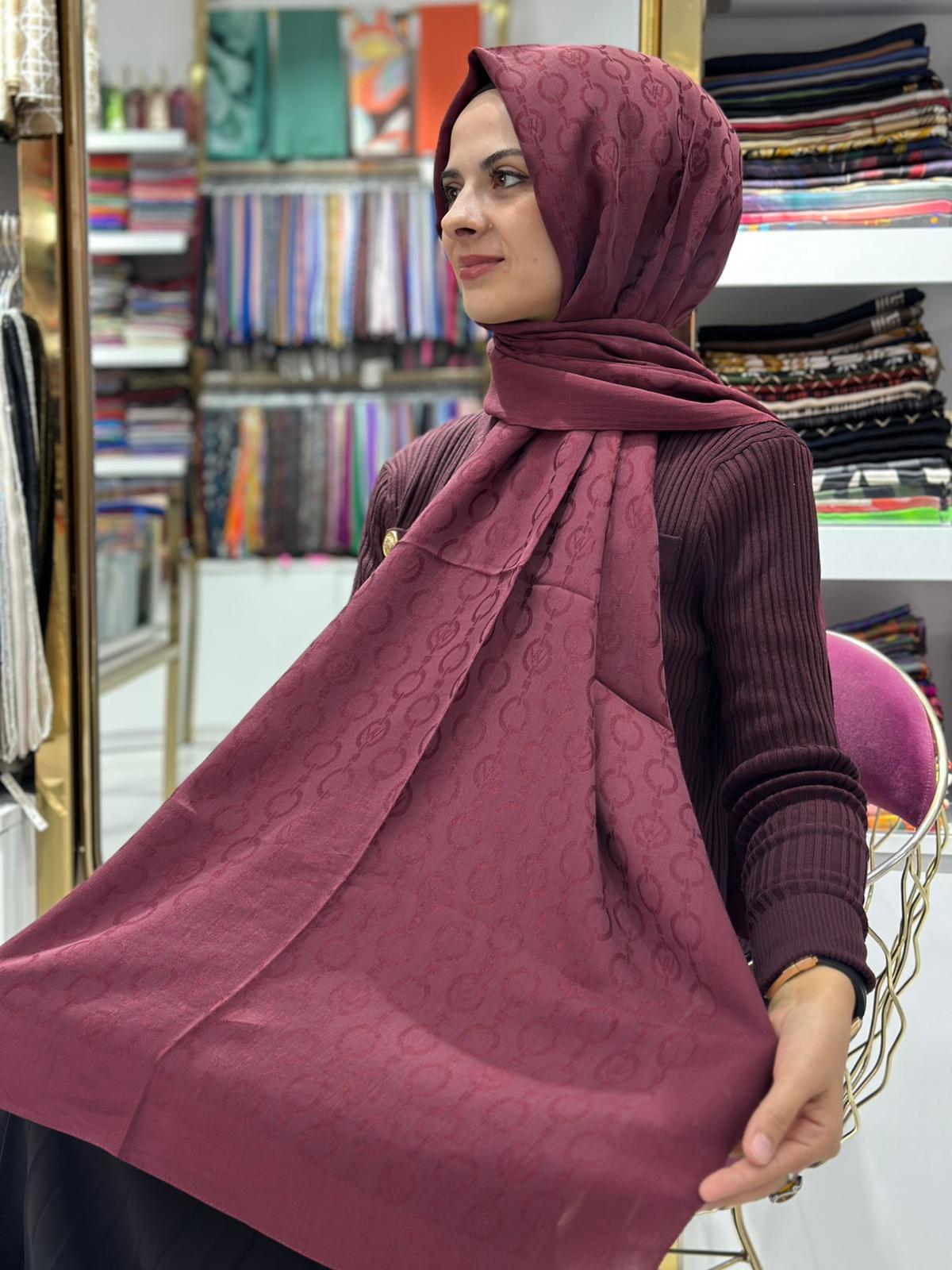 Paris Collection Zincir Desenli Bordo Rengi