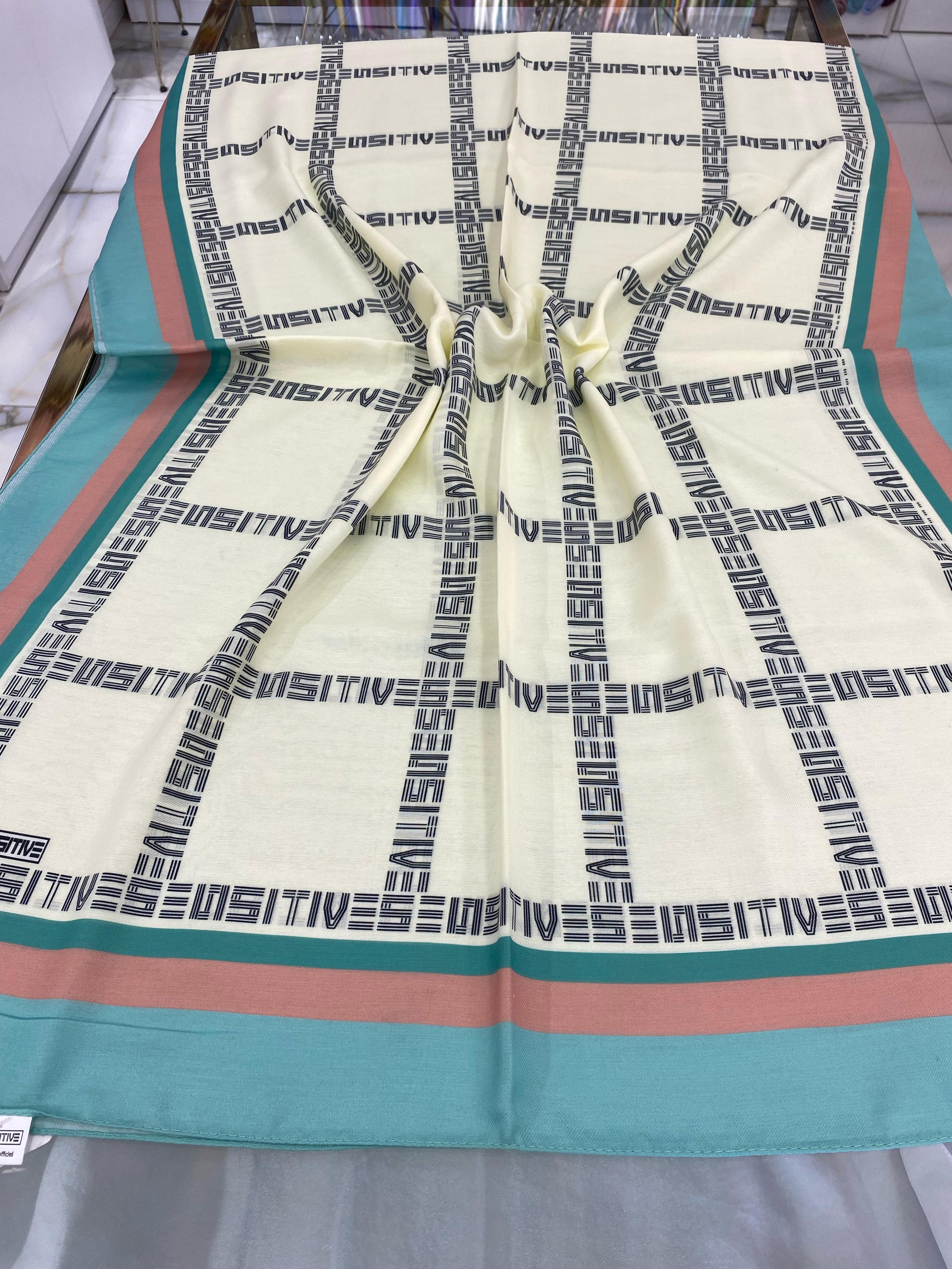 Sensitive Desenli Soft Şal Su Yeşili Rengi