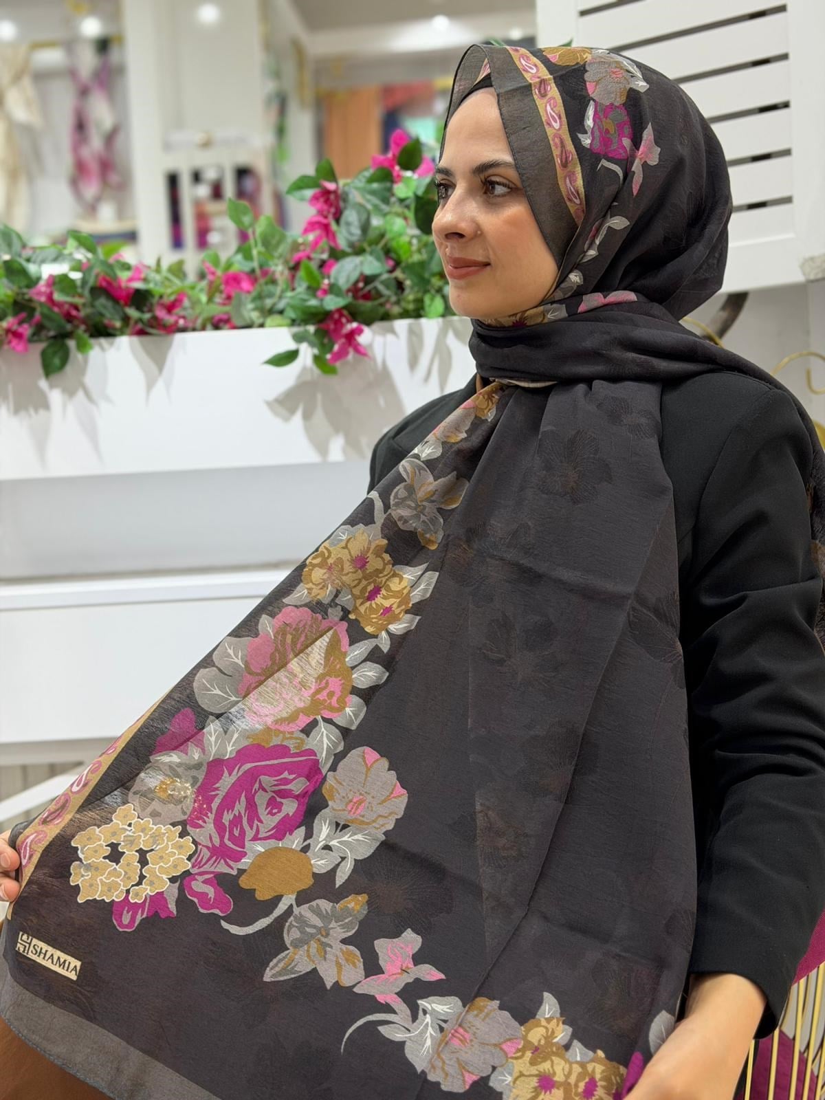 Shamia Jakarlı İpek Şal 05