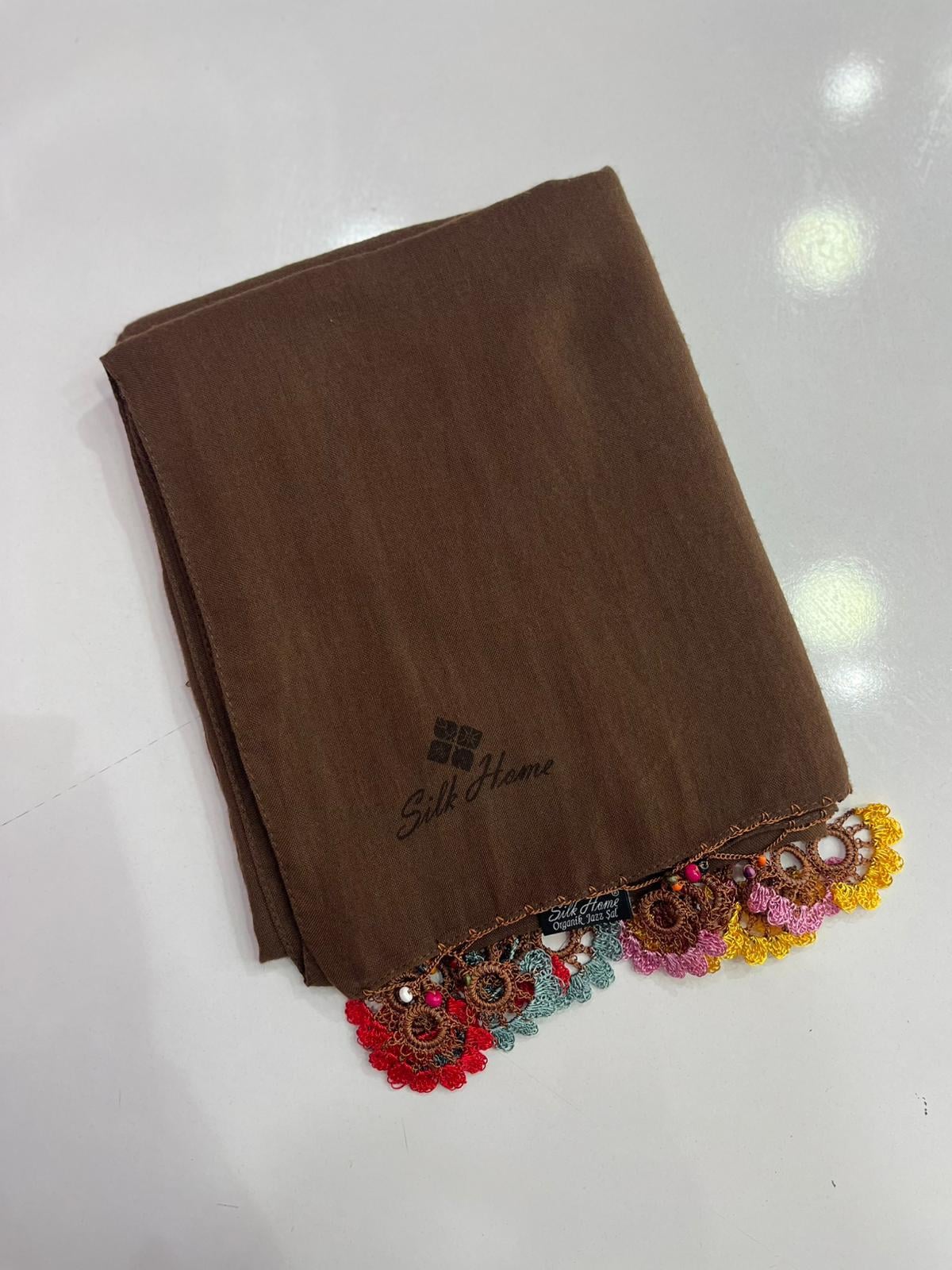 Silk Home Oyalı Şal Kahve 02 Rengi