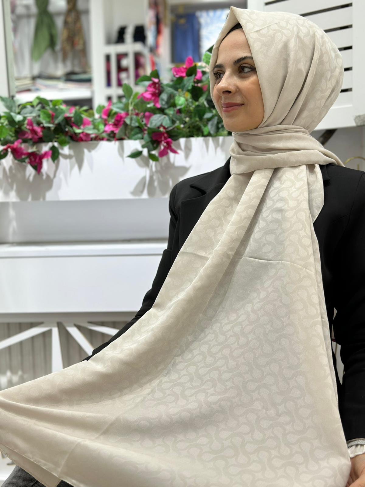 Siyane Bloom Desenli Şal Bej Rengi