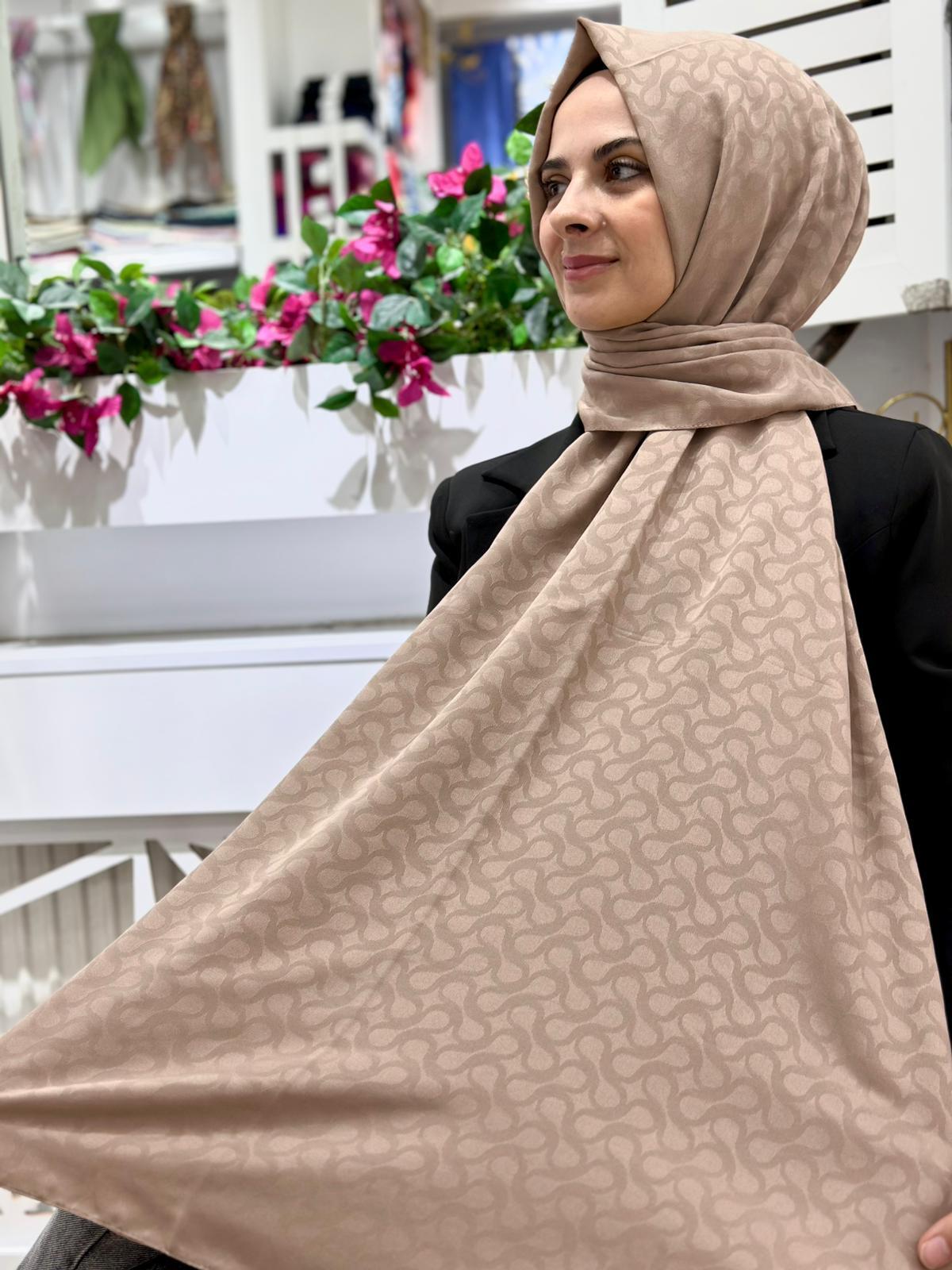 Siyane Bloom Desenli Şal Vizon Rengi